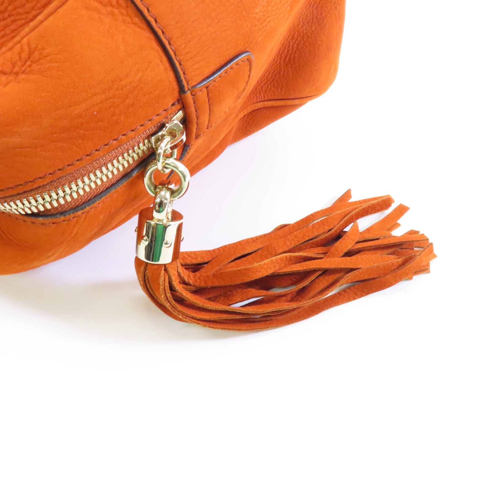 GUCCI 磨砂皮Chain Shoulder金扣鏈帶肩背袋啡色