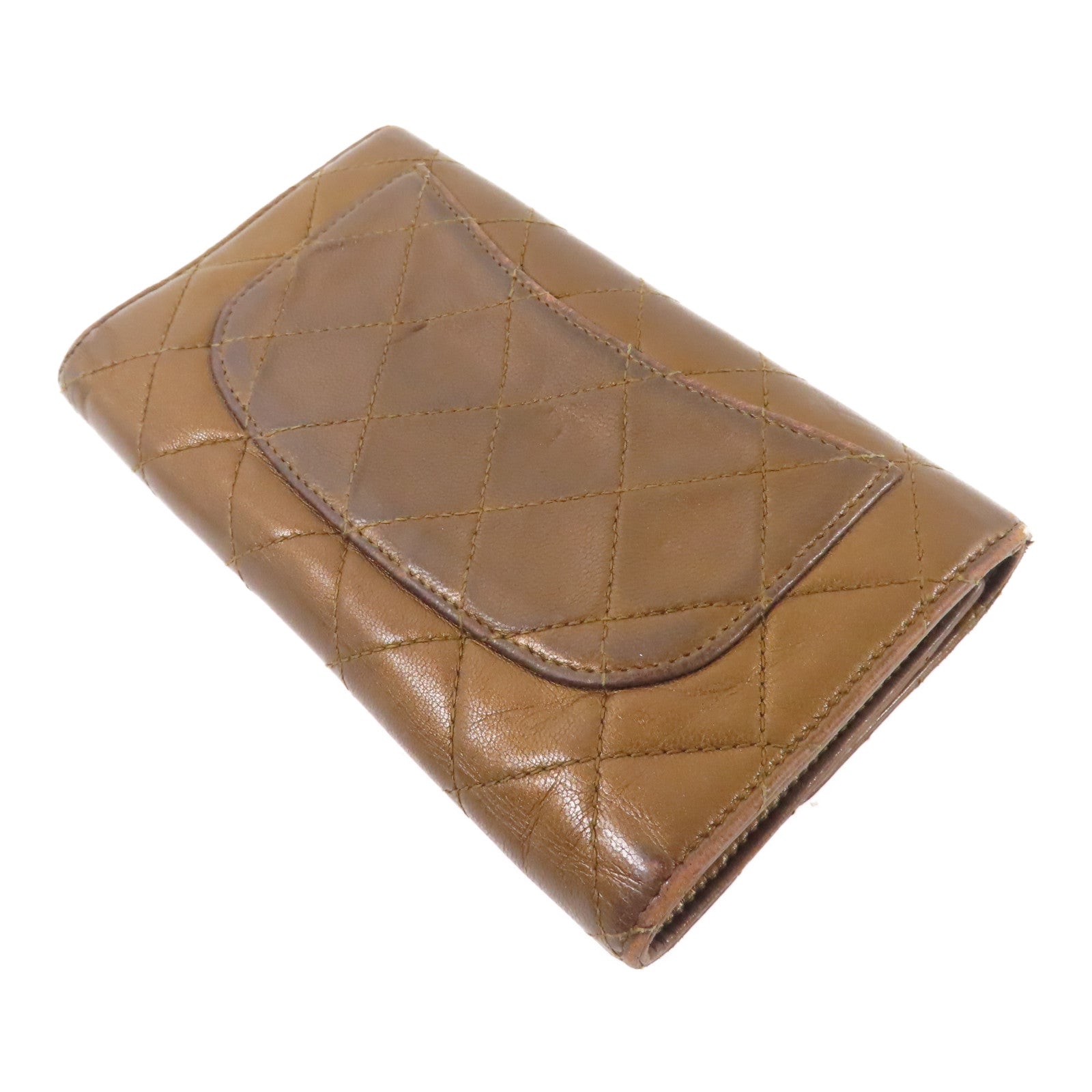 CHANEL 【激減優惠】羊皮皮革Long Wallet銀扣長錢包