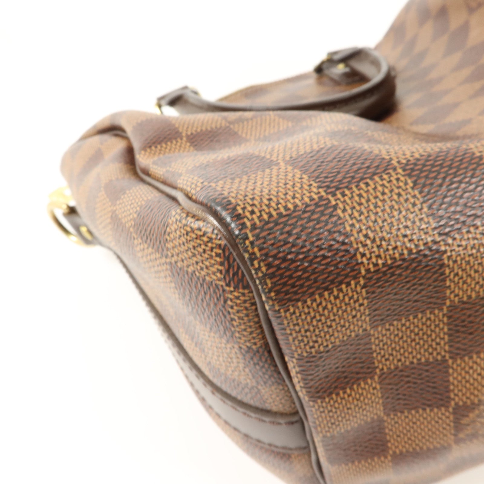LOUIS VUITTON Damier Speedy Bandouliere 25金扣手挽肩背兩用袋棕色