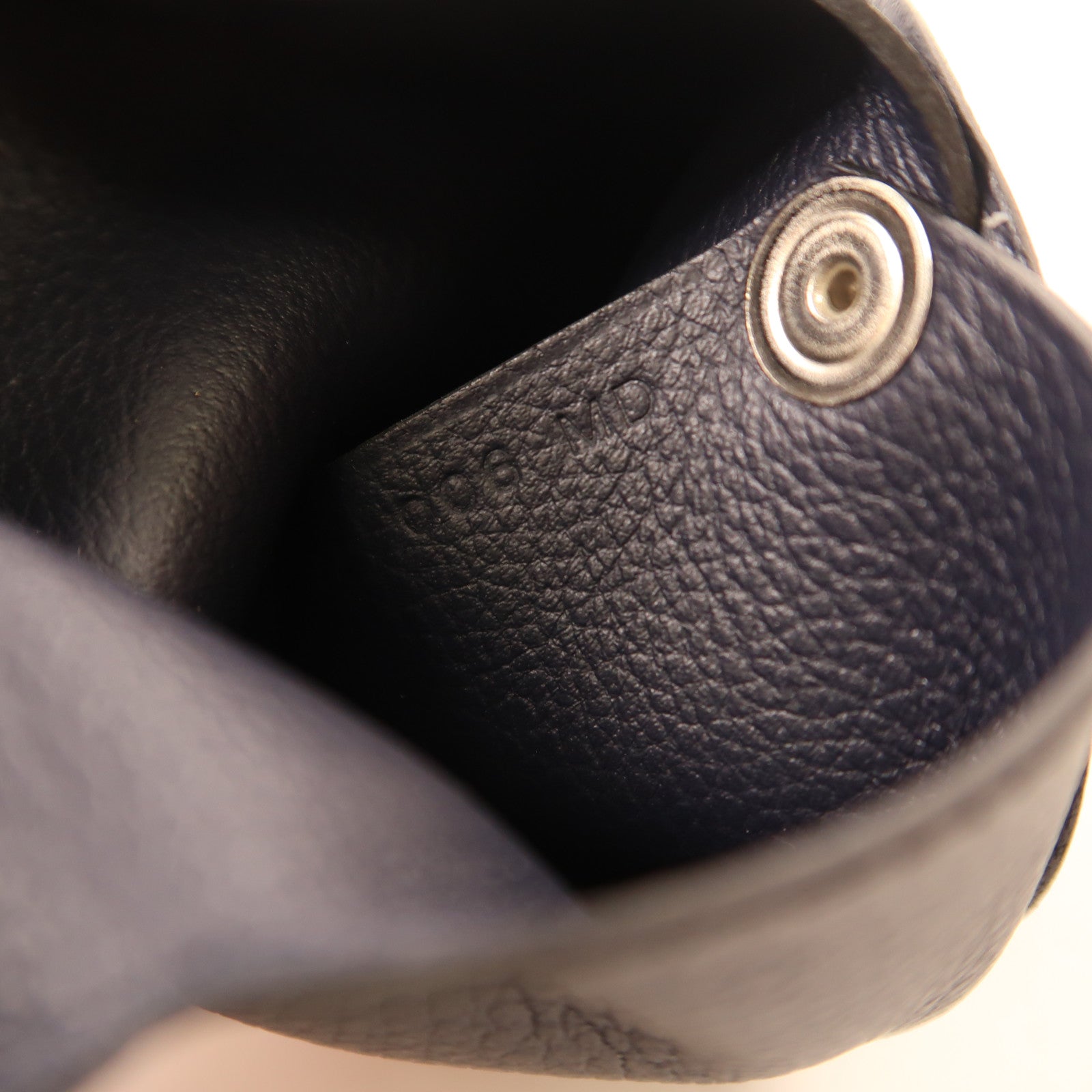 HERMES 【激減優惠】Clemence皮革Change Purse銀扣零錢包Navy