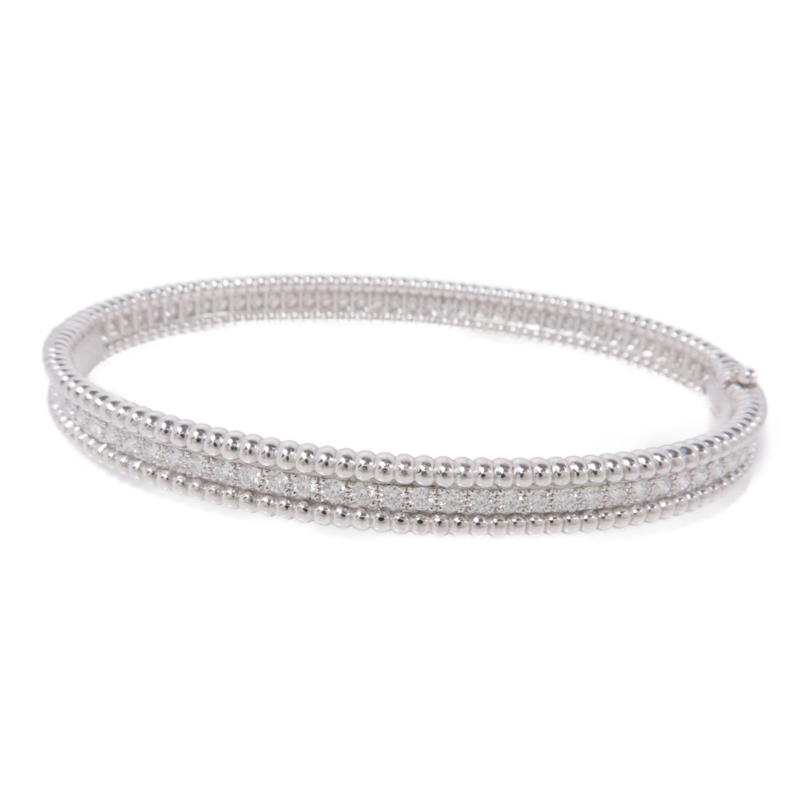 Van Cleef & Arpels 【激減優惠】18k白金Perlee Diamond Bangle手鐲