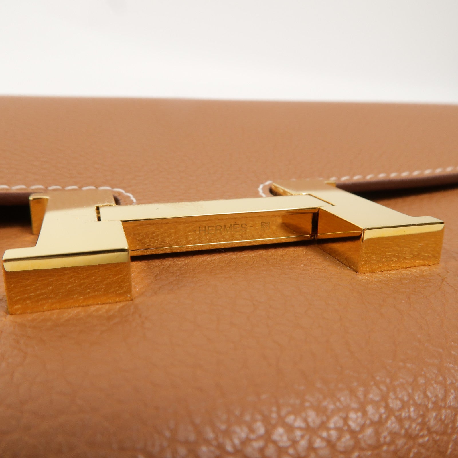 HERMES Evercolor皮革Constance To Go肩背袋Gold