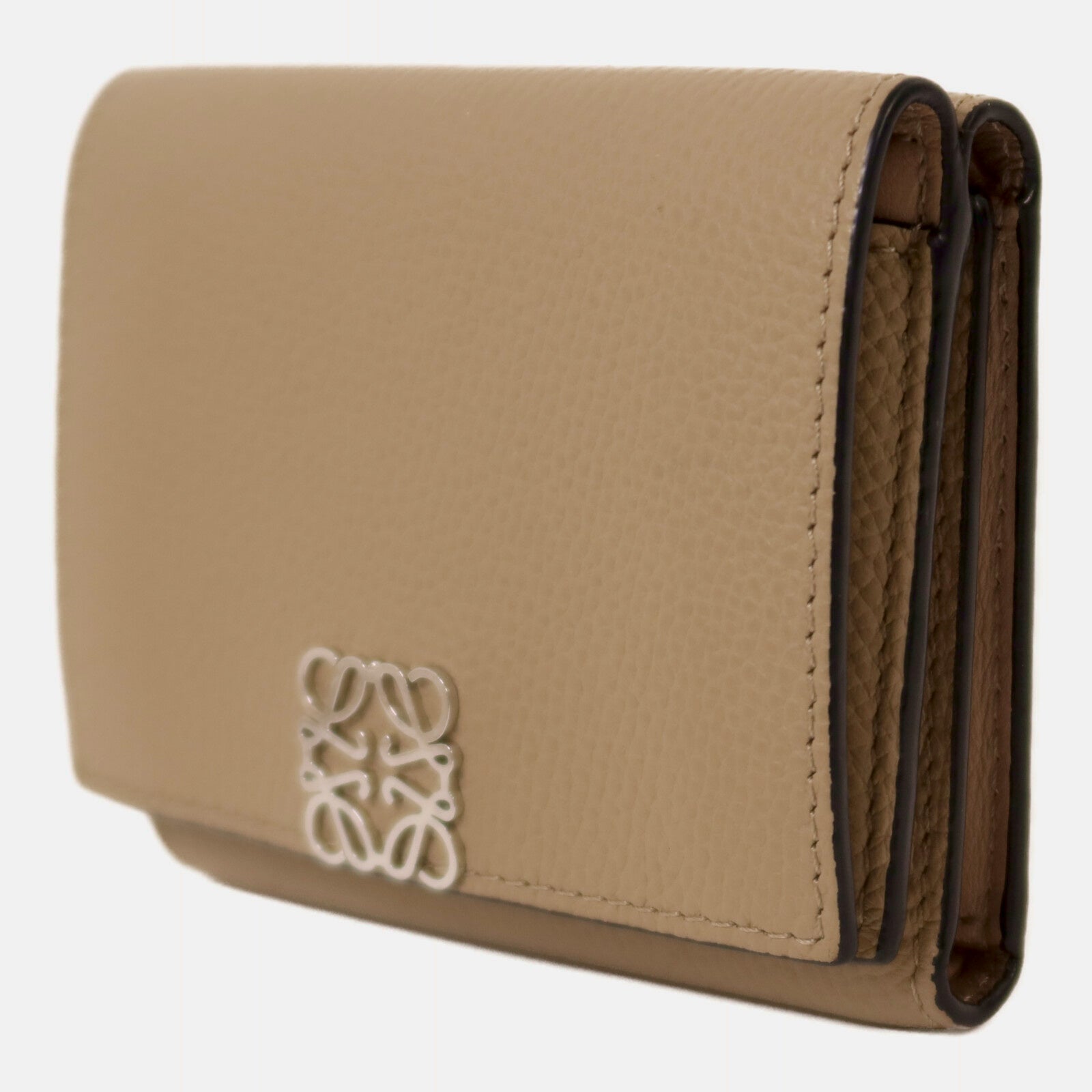 LOEWE 牛皮皮革Wallet銀扣錢包