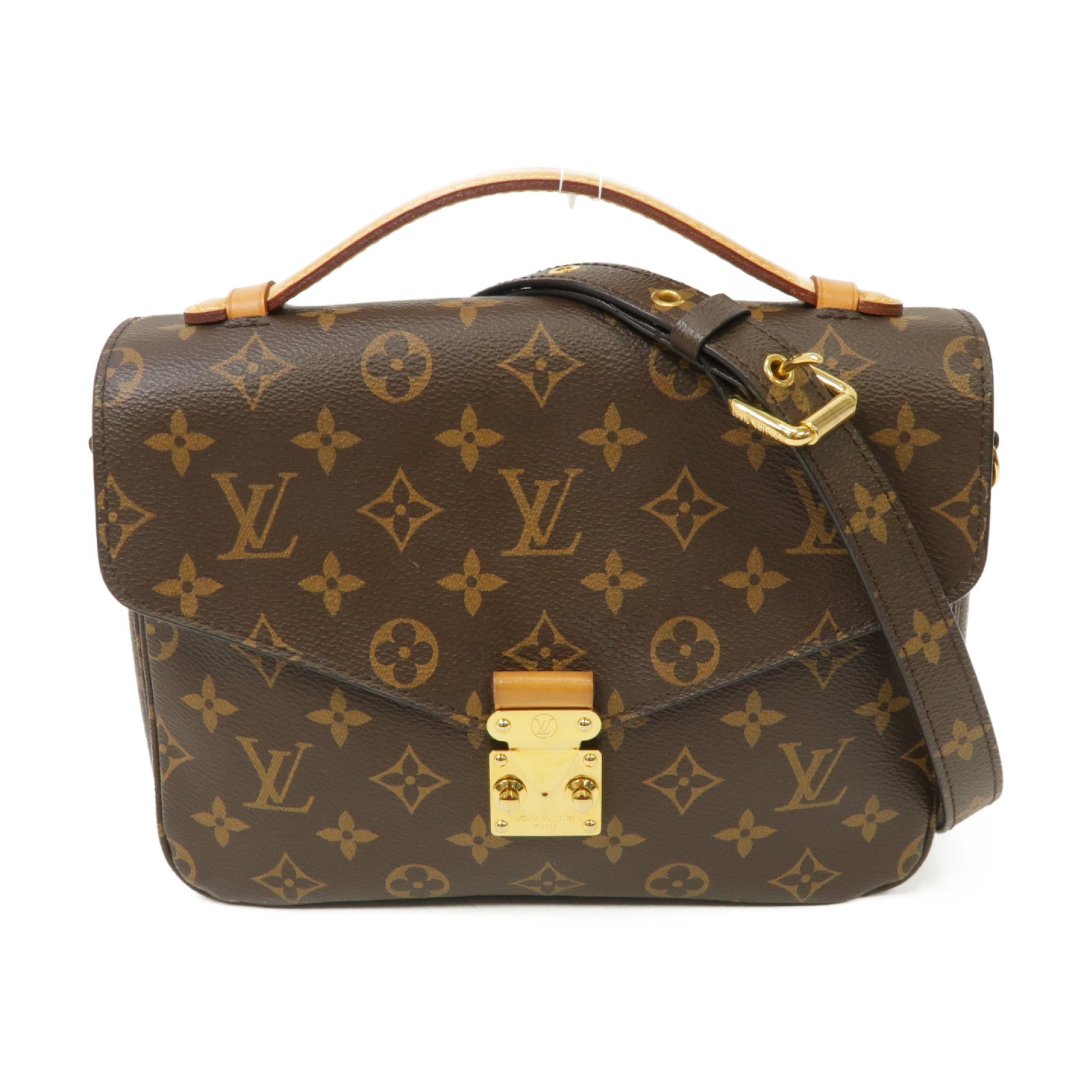LOUIS VUITTON Monogram Pochette Metis金扣手挽肩背兩用袋啡色