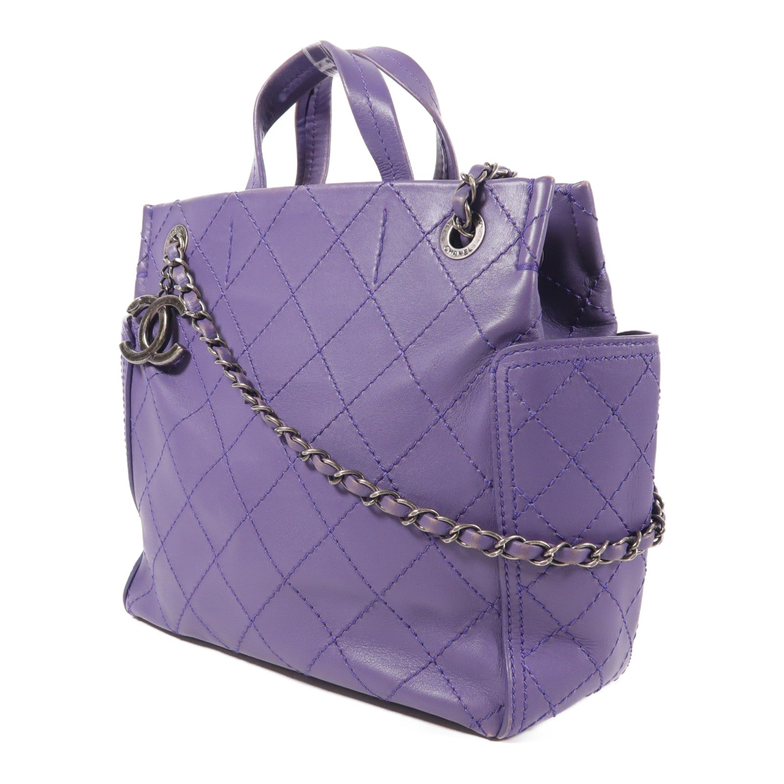 CHANEL 牛皮皮革2 Way Shoulder手挽肩背兩用袋