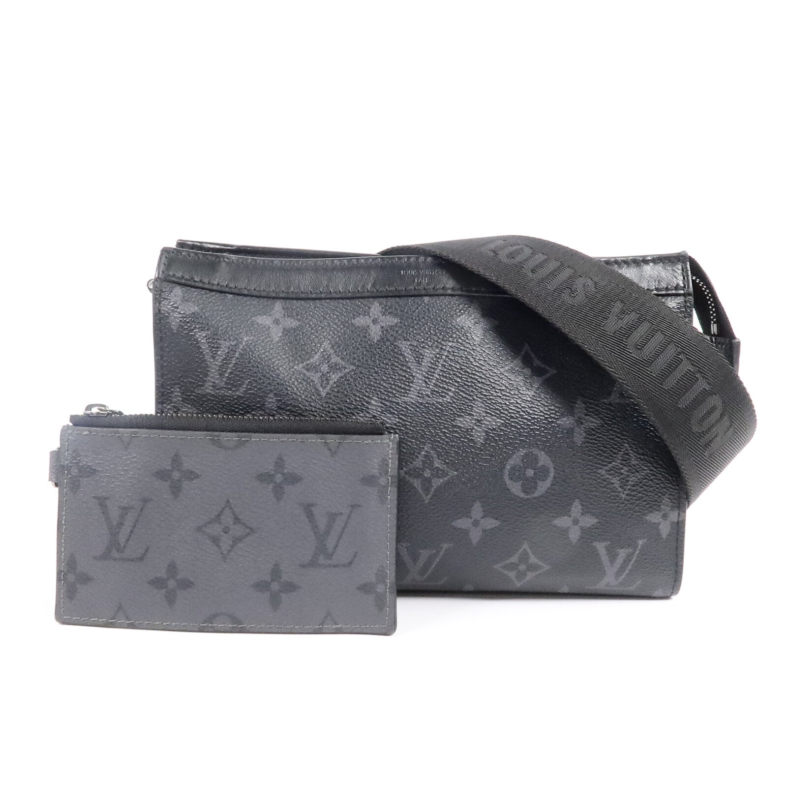 LOUIS VUITTON Monogram Eclipse Gaston銀扣肩背袋