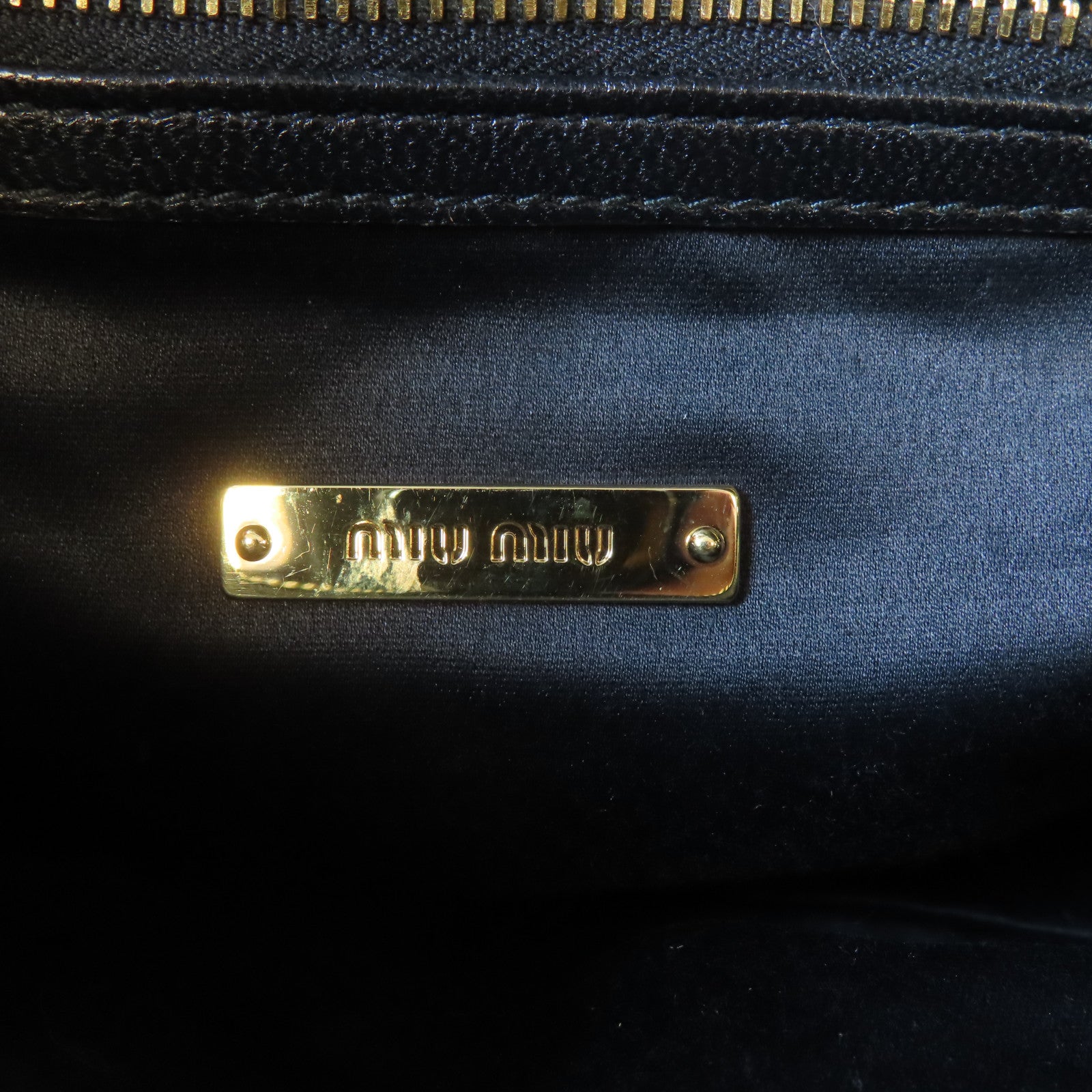 Miu Miu 牛皮皮革2 Way Shoulder Bag金扣手挽肩背兩用袋黑色