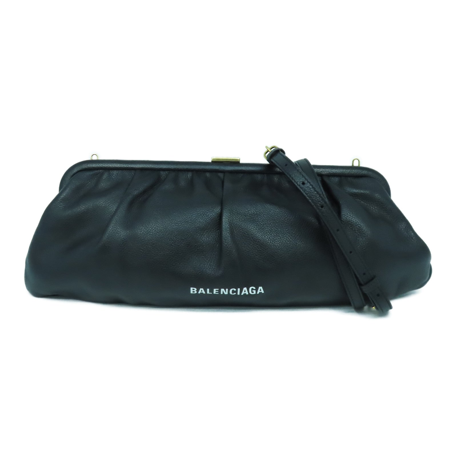 BALENCIAGA 【激減優惠】牛皮皮革2 Way Shoulder Bag金扣手拿包肩背袋兩用黑色