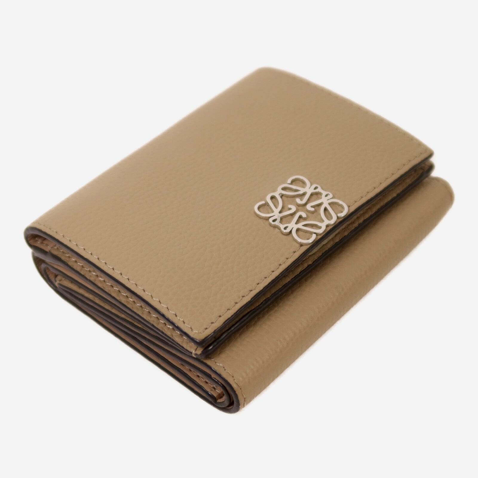 LOEWE 牛皮皮革Wallet銀扣錢包