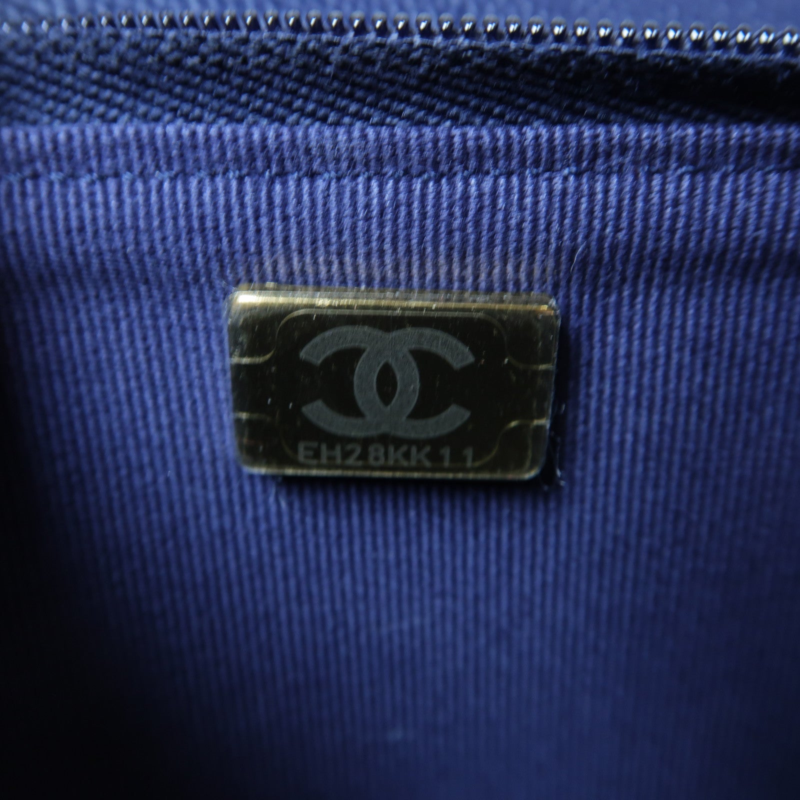 CHANEL 菱格牛皮皮革Wallet On Chain金扣鏈帶肩背袋藍色