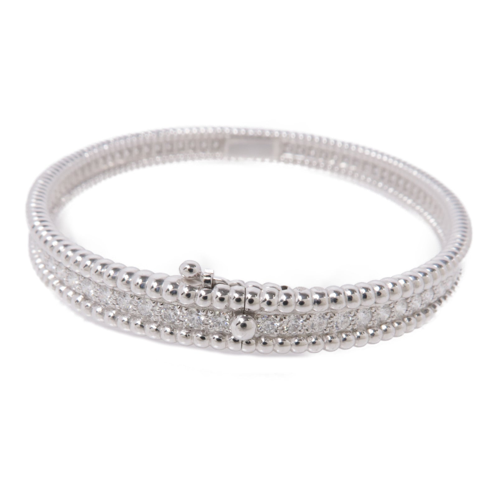 Van Cleef & Arpels 【激減優惠】18k白金Perlee Diamond Bangle手鐲