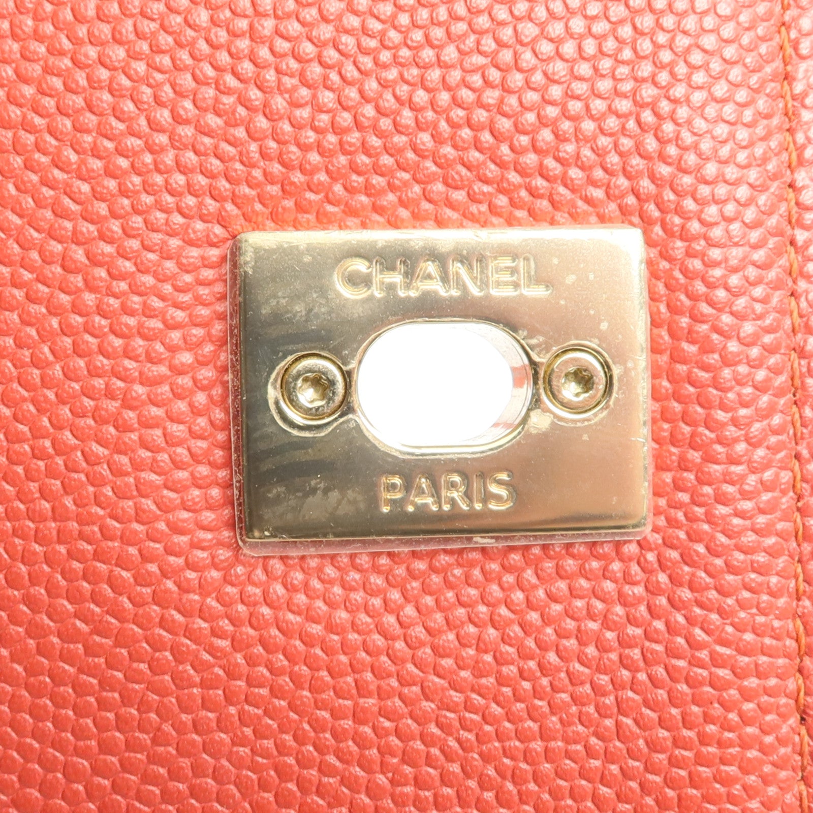 CHANEL 牛皮皮革2way Chain Shoulder Bag金扣手挽肩背兩用袋