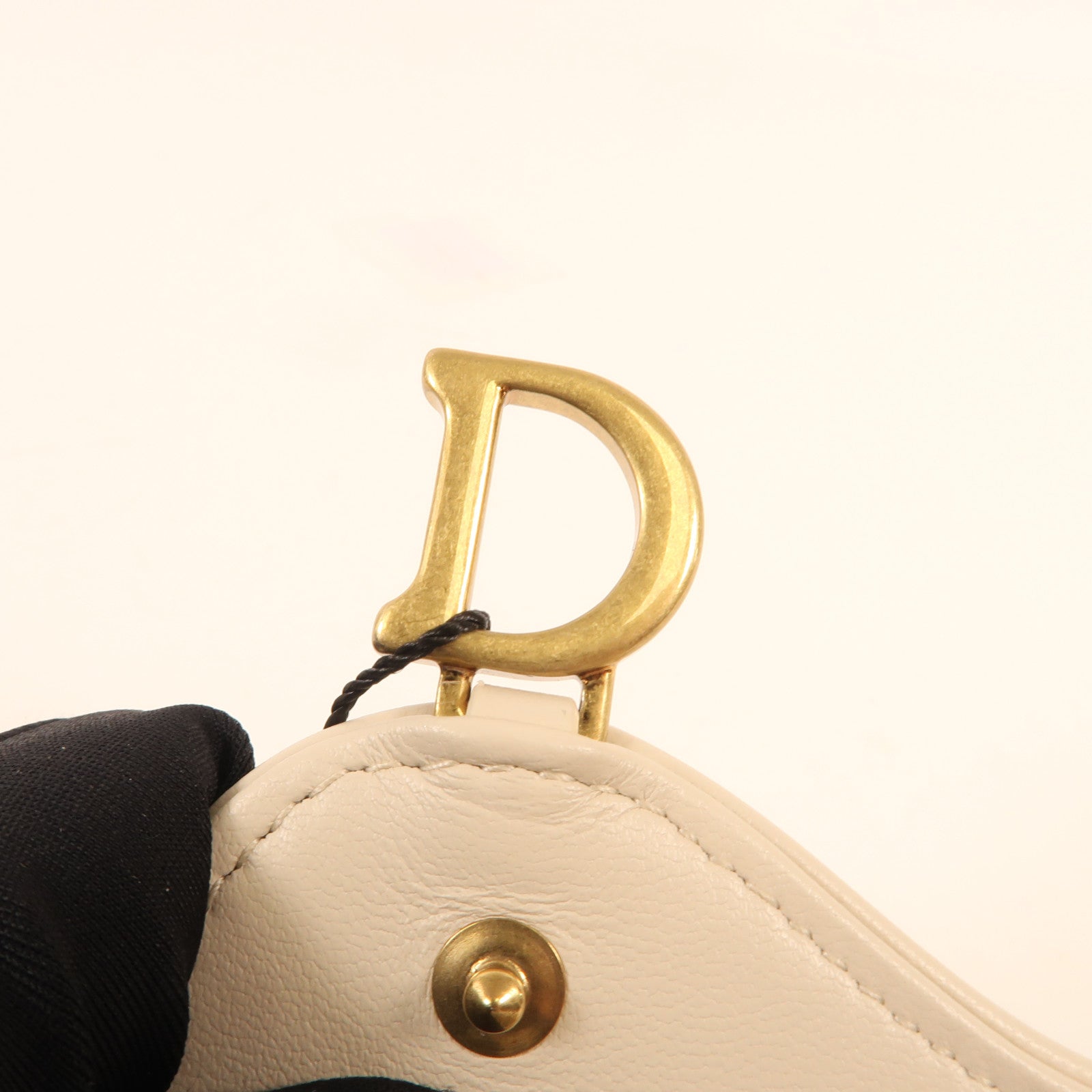 Dior 帆布Saddle Lotus金扣錢包
