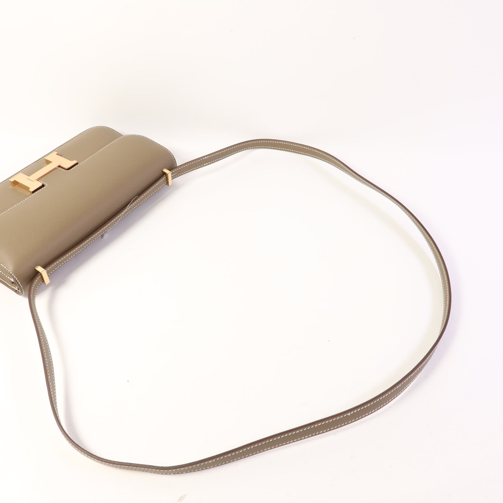 HERMES Epsom皮革Constance Elan金扣肩背袋Etoupe
