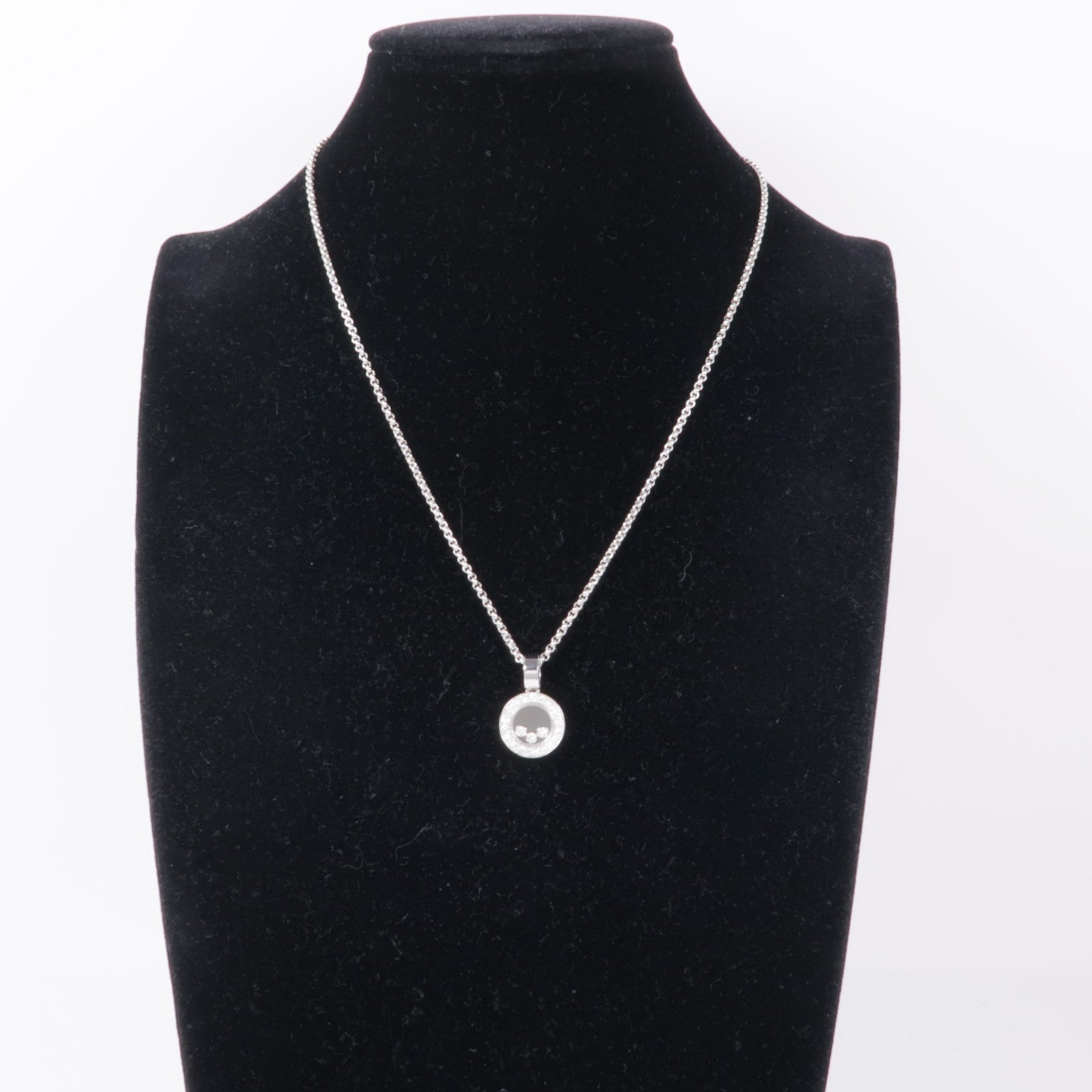 Chopard 18K白金Happy Diamond Necklace鑽石項鍊