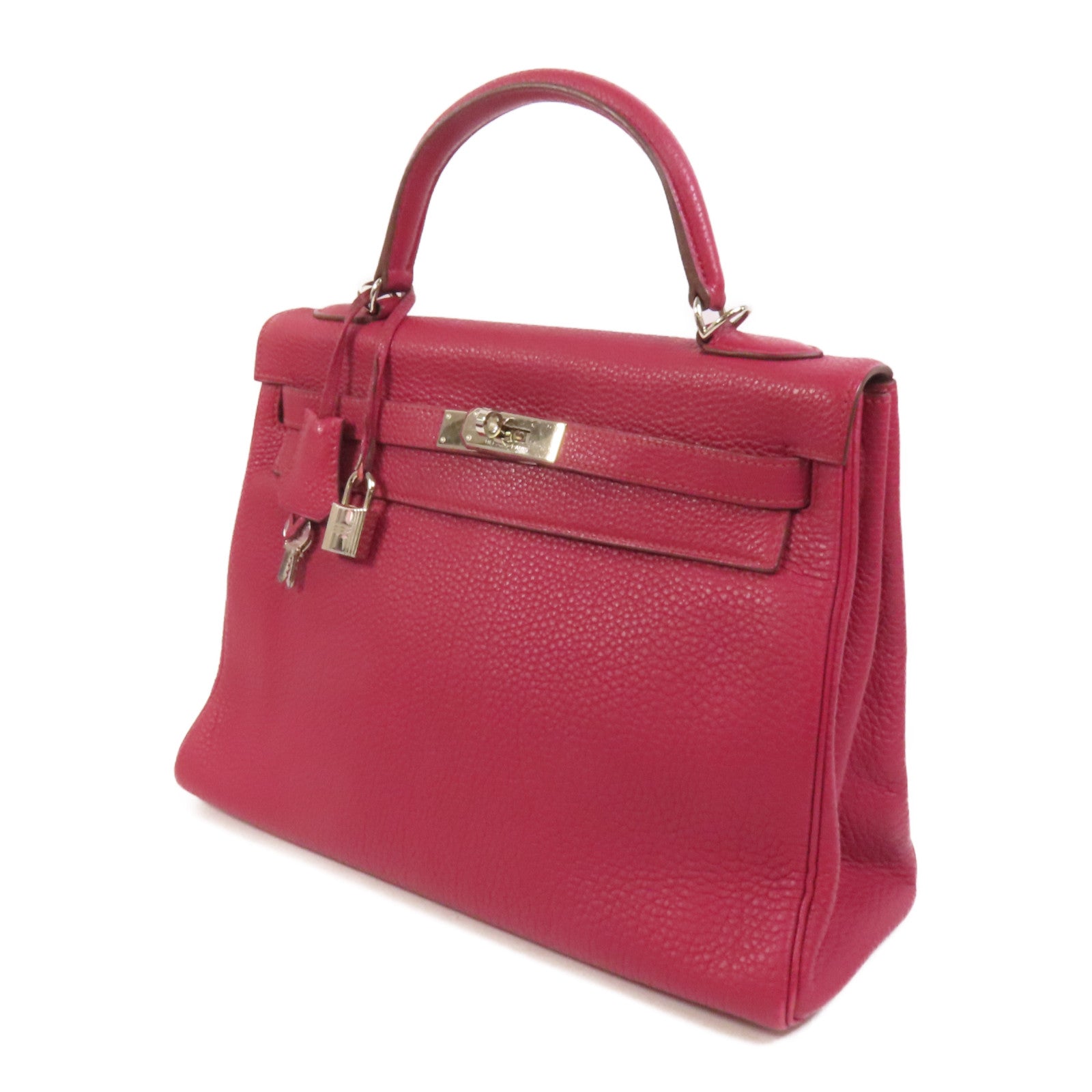 HERMES Togo皮革Kelly 32銀扣手挽肩背兩用袋Rubis