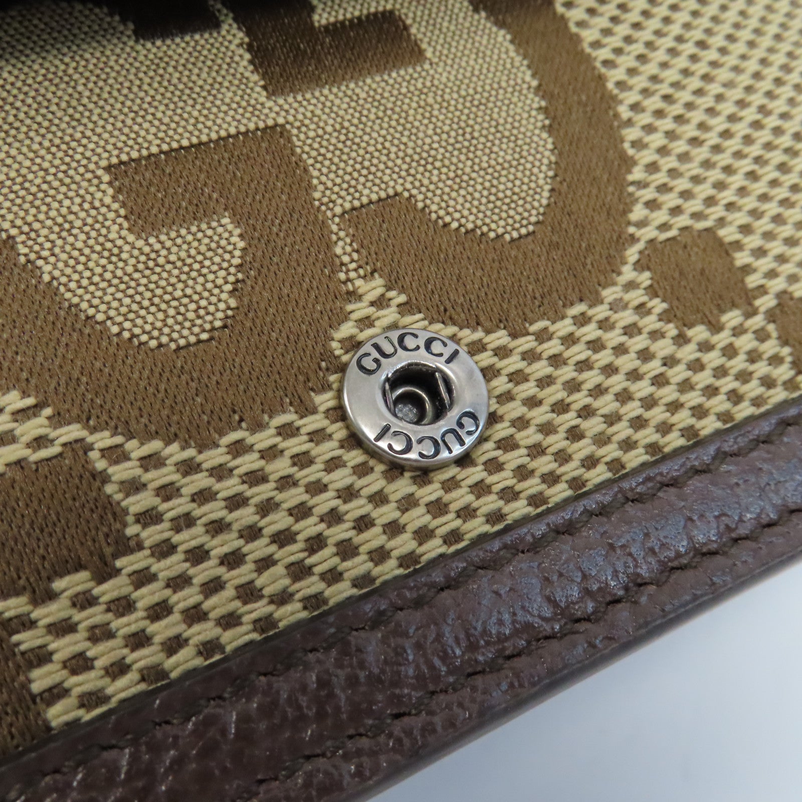 GUCCI 帆布Dionysus Mini銀扣鏈帶肩背袋啡色