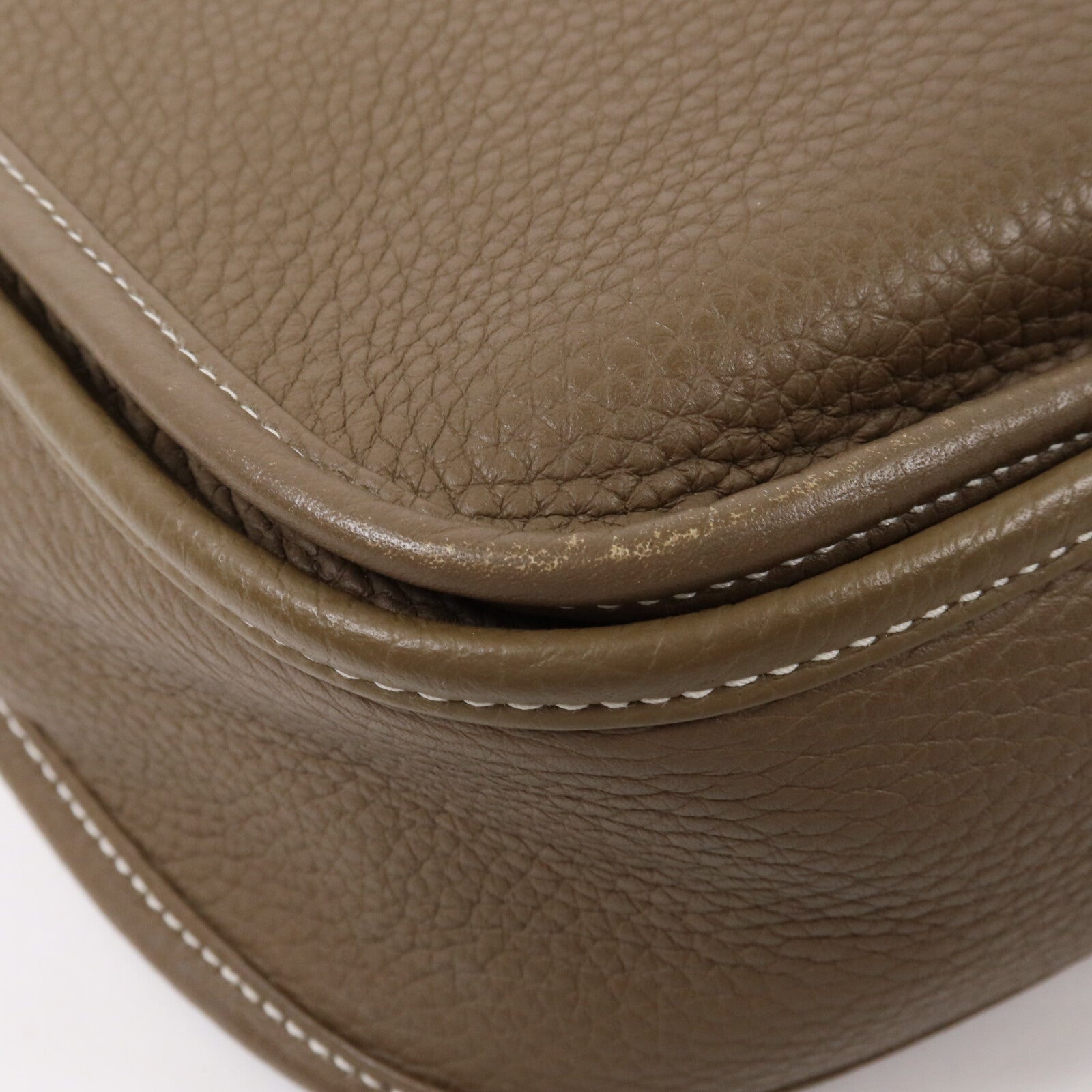 HERMES Clemence皮革Evelyne PM肩背袋Etoupe