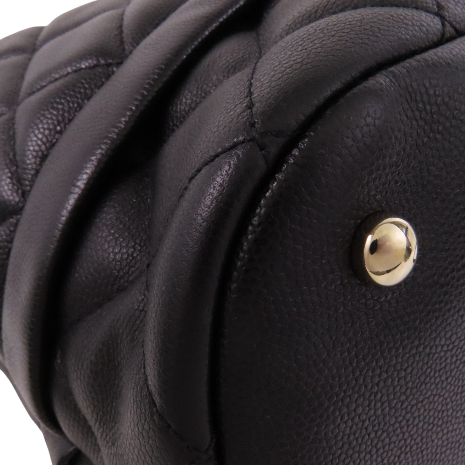 CHANEL 牛皮皮革Bucket Bag金扣鏈帶手挽肩背兩用袋