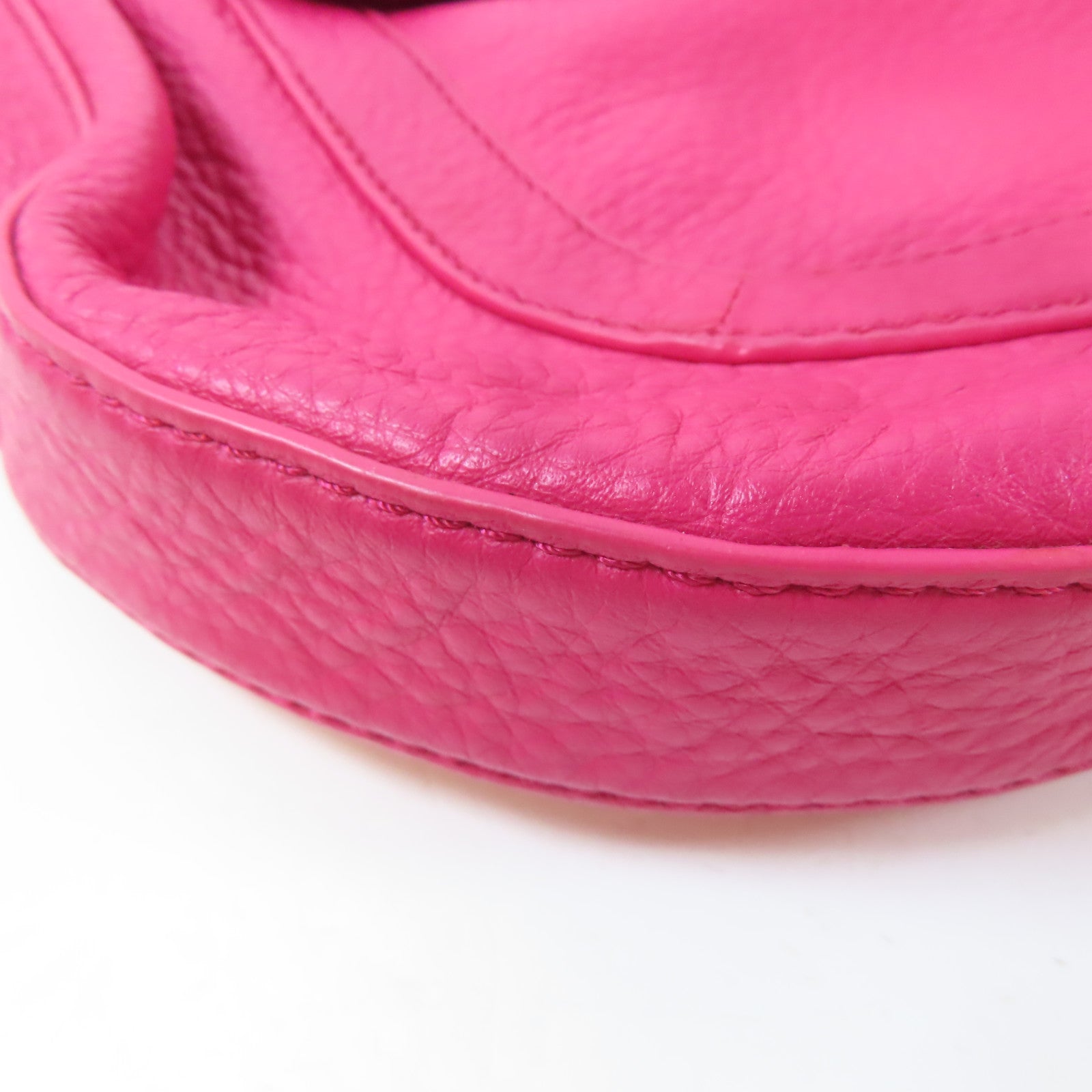 Tory Burch 【激減優惠】牛皮皮革Amanda Mini Flat Hobo金扣手挽肩背兩用袋桃紅色
