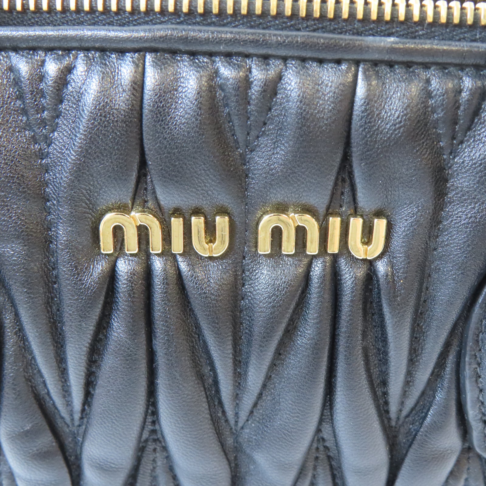 Miu Miu 牛皮皮革2 Way Shoulder Bag金扣手挽肩背兩用袋黑色