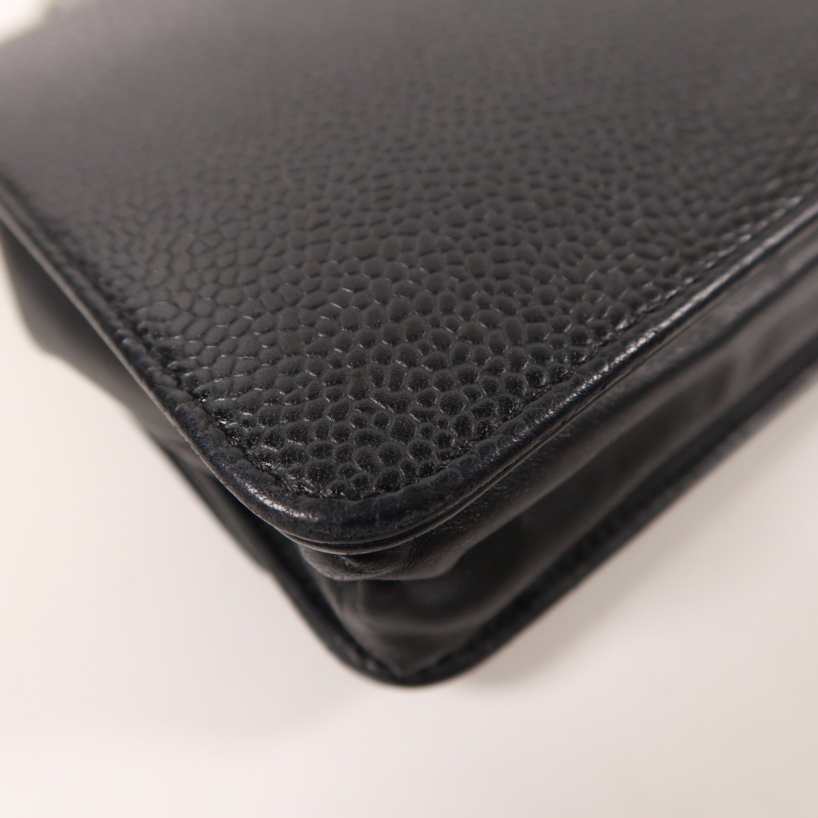 CHANEL 牛皮皮革Chain Shoulder銀扣鏈帶肩背袋