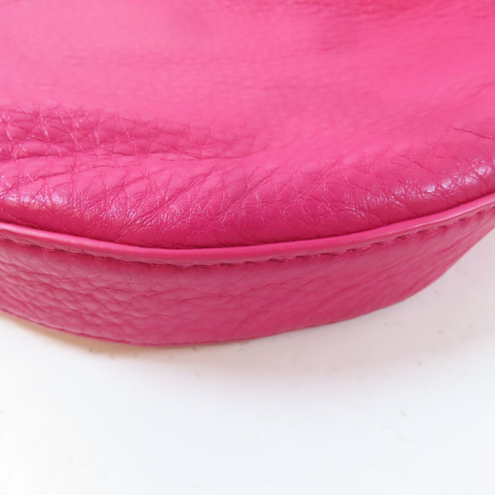 Tory Burch 【激減優惠】牛皮皮革Amanda Mini Flat Hobo金扣手挽肩背兩用袋桃紅色
