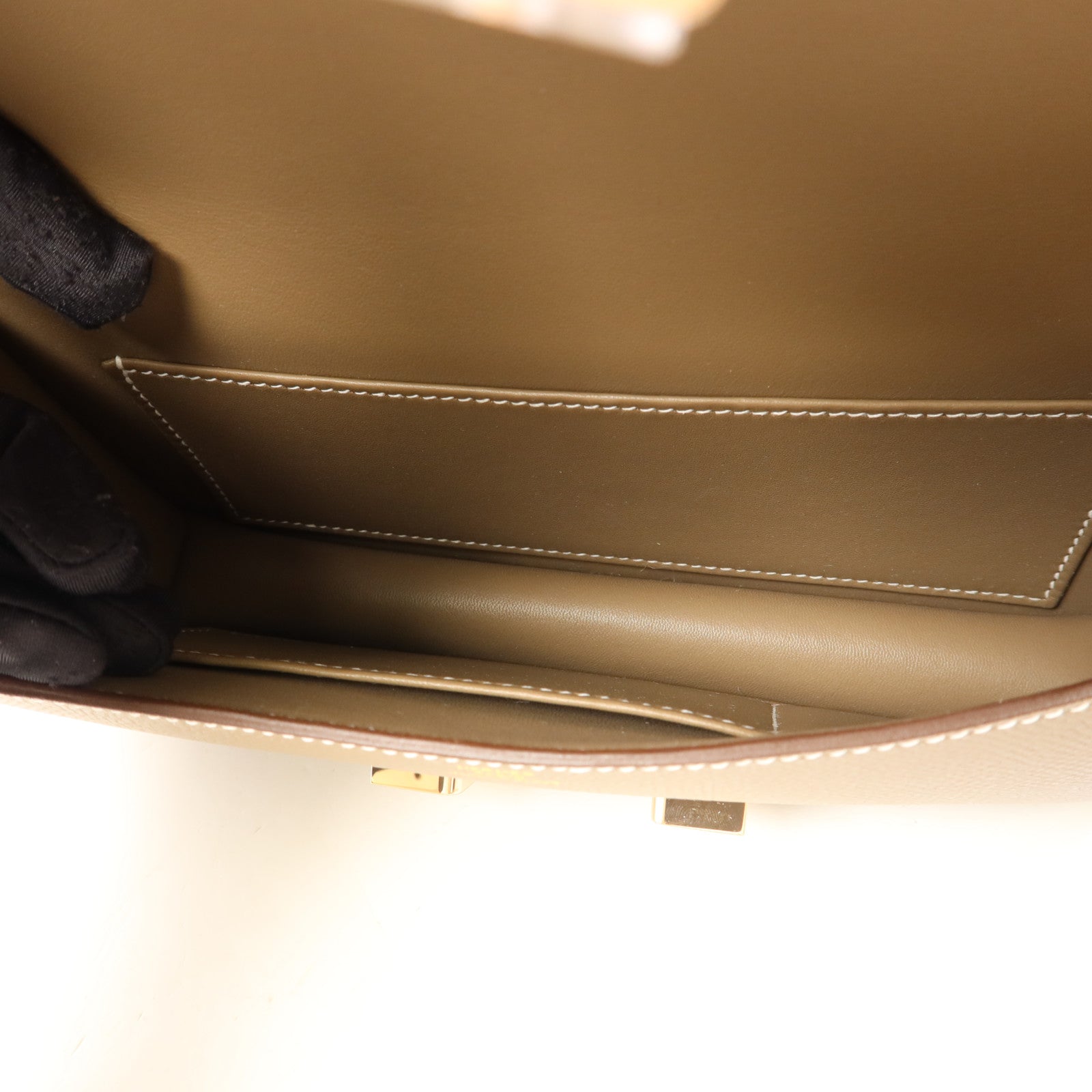 HERMES Epsom皮革Constance Elan金扣肩背袋Etoupe