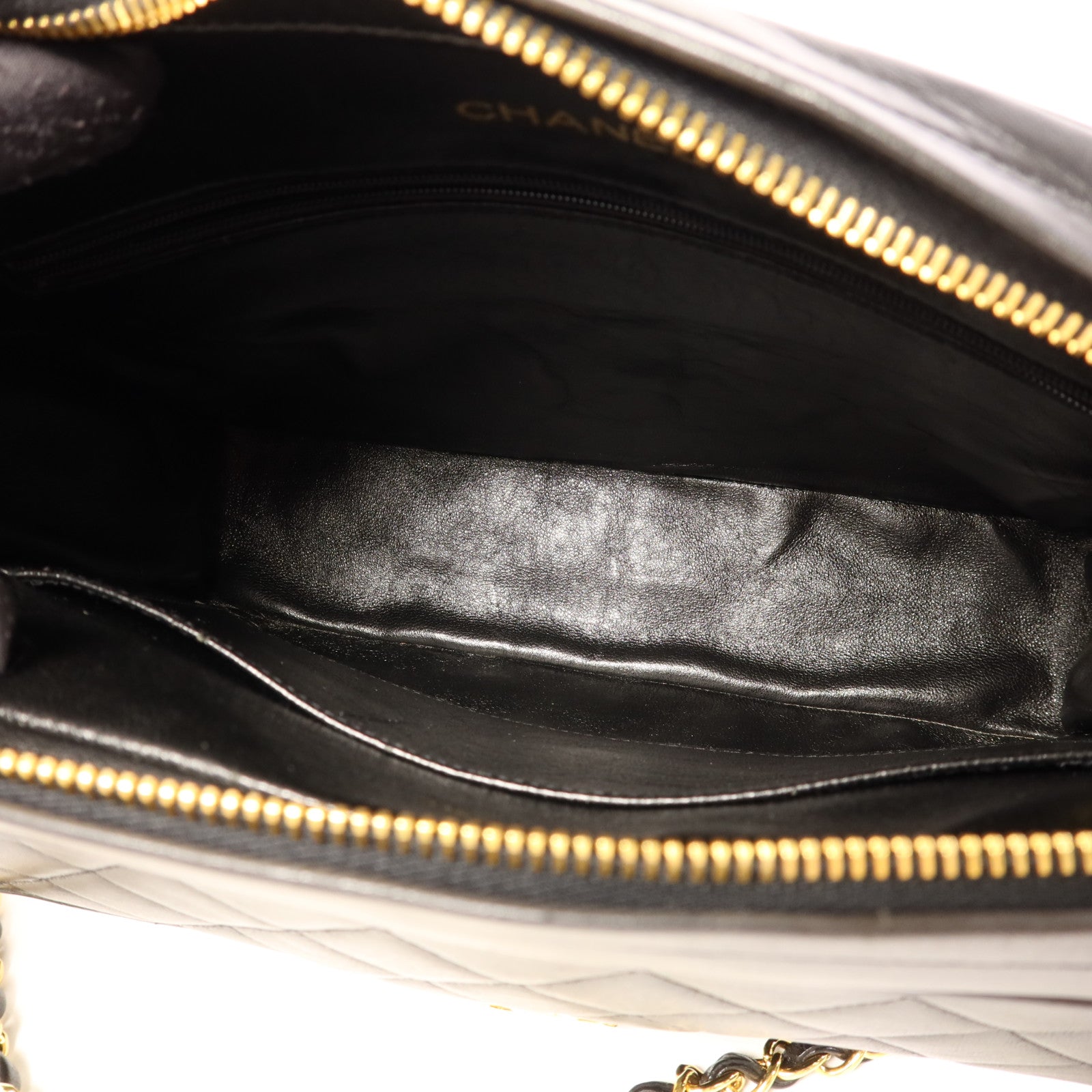 CHANEL 羊皮皮革Chain Shoulder金扣鏈帶肩背袋