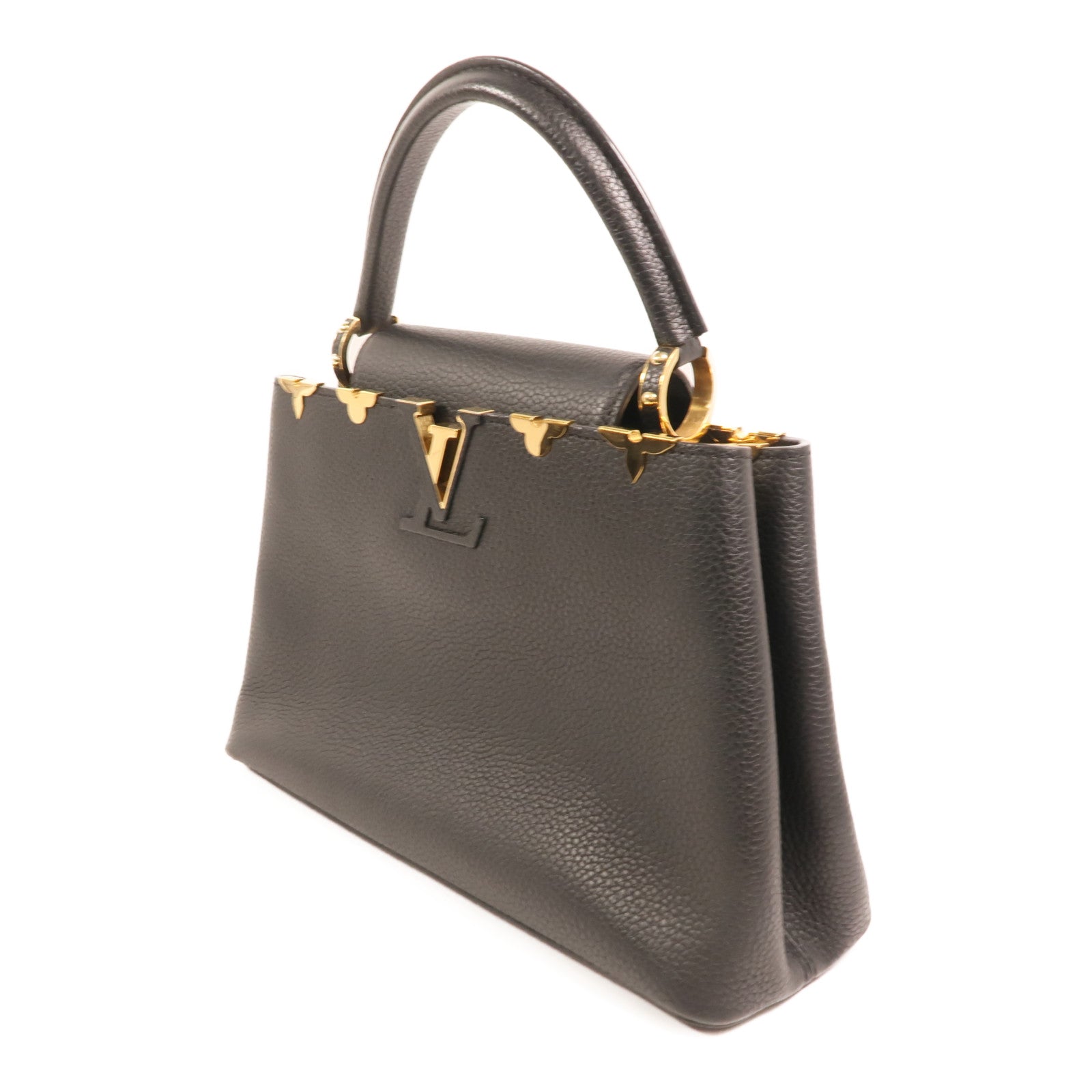 LOUIS VUITTON 牛皮皮革Capucines MM金扣手挽肩背兩用袋