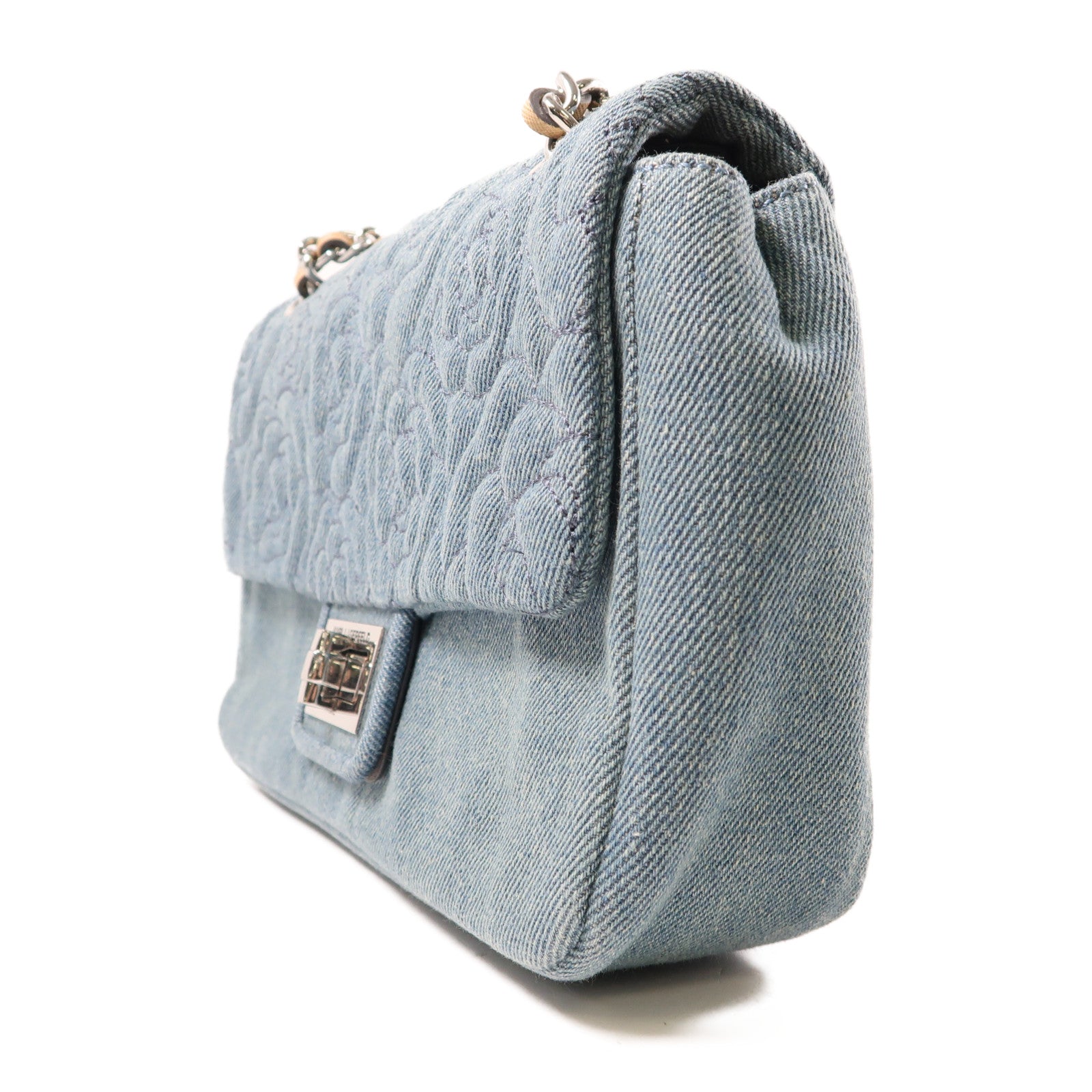 SELECTION 牛仔布Karl Lagerfeld Shoulder Bag銀扣肩背袋藍色