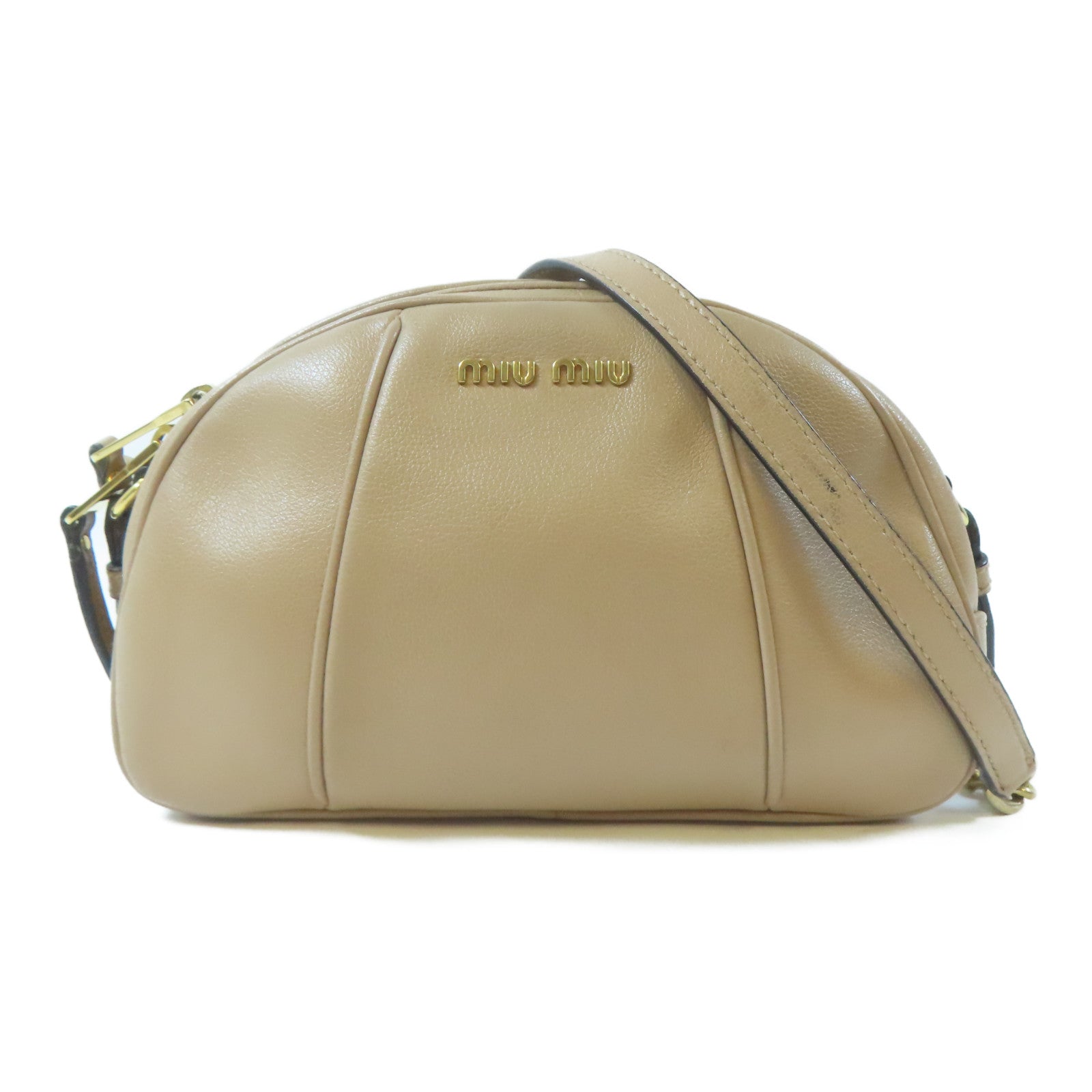 Miu Miu 牛皮皮革Shoulder Bag肩背袋米色