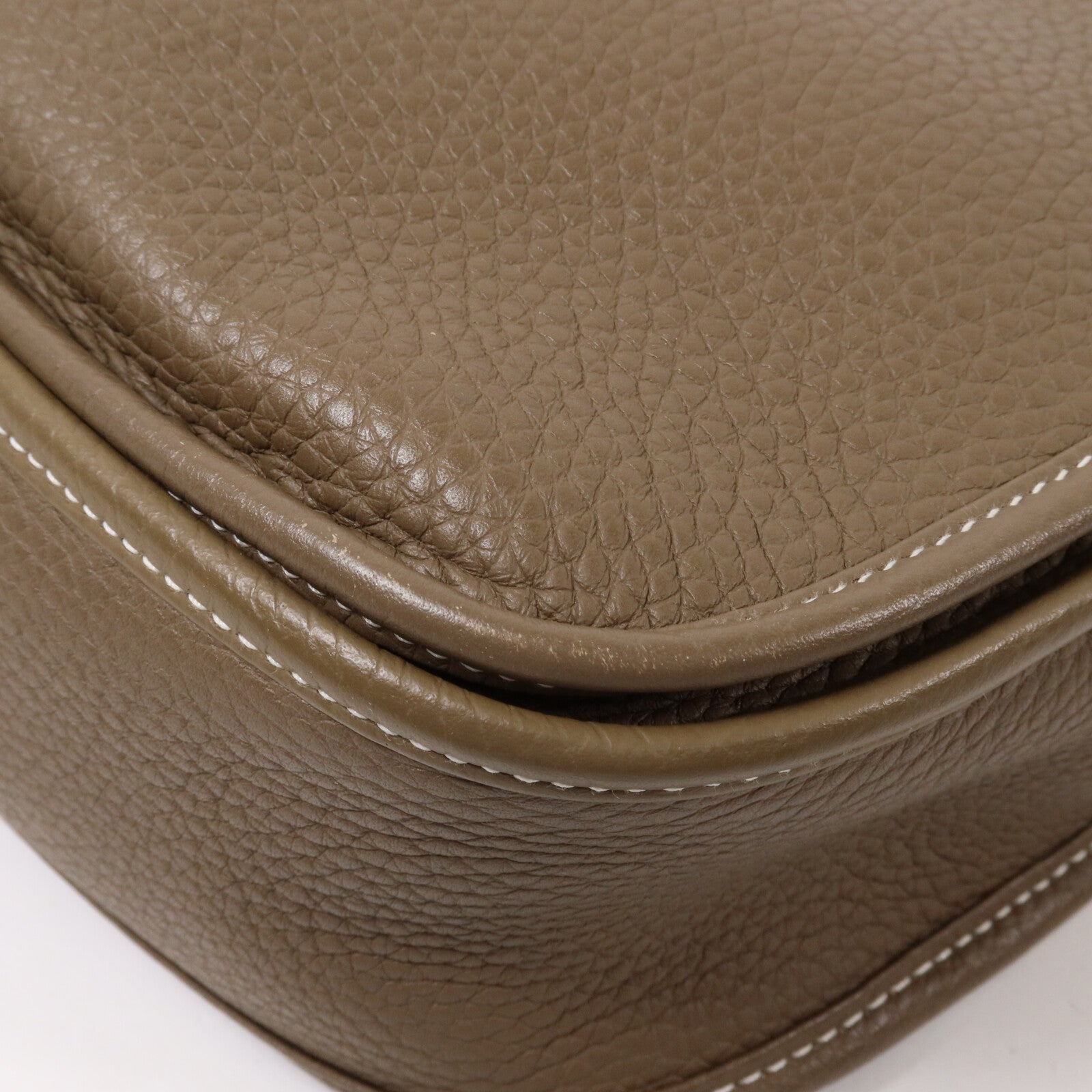 HERMES Clemence皮革Evelyne PM肩背袋Etoupe