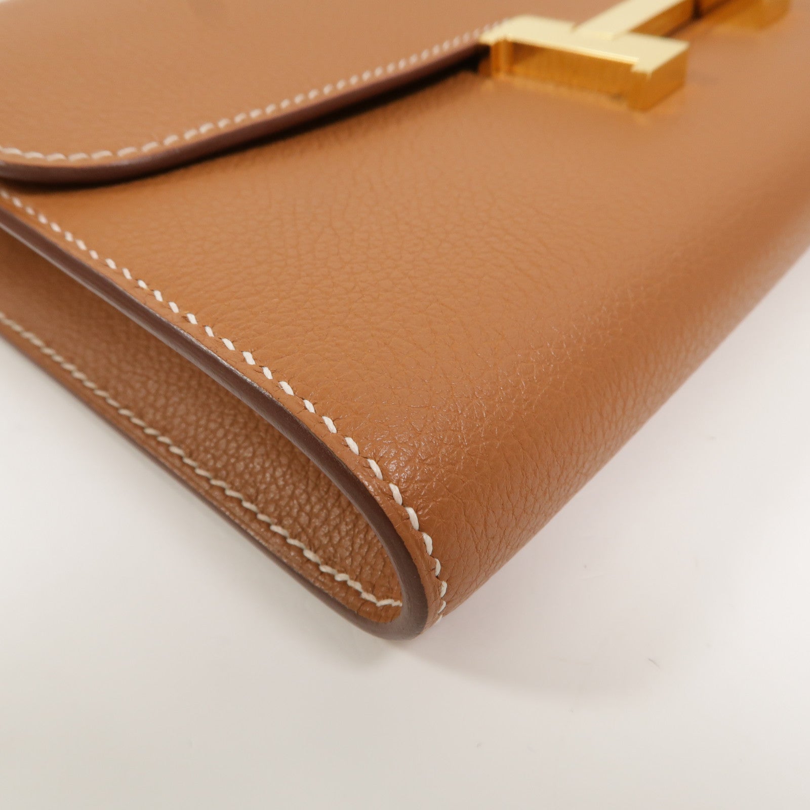 HERMES Evercolor皮革Constance To Go肩背袋Gold