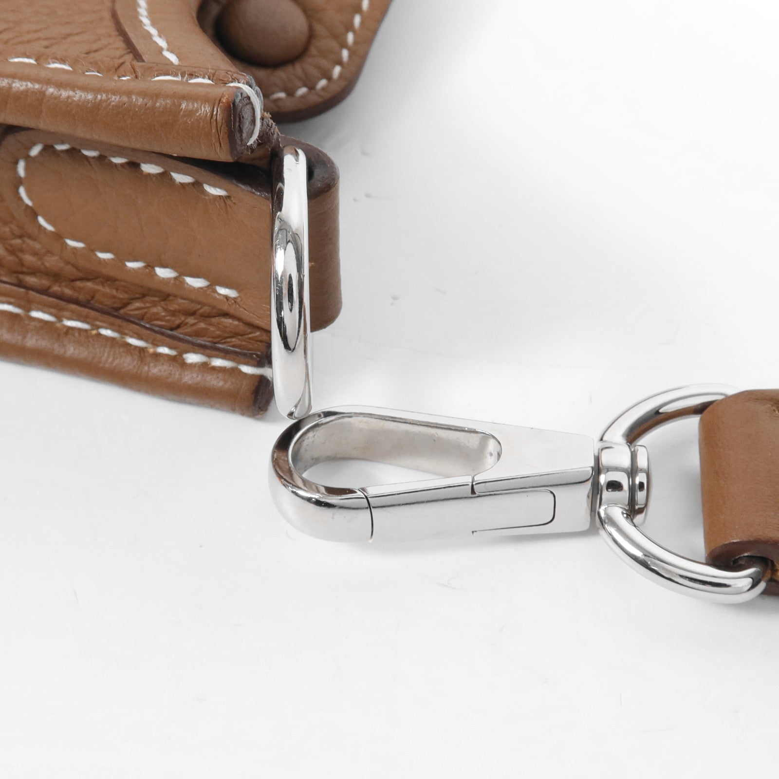 HERMES Clemence皮革Evelyne TPM銀扣肩背袋Gold