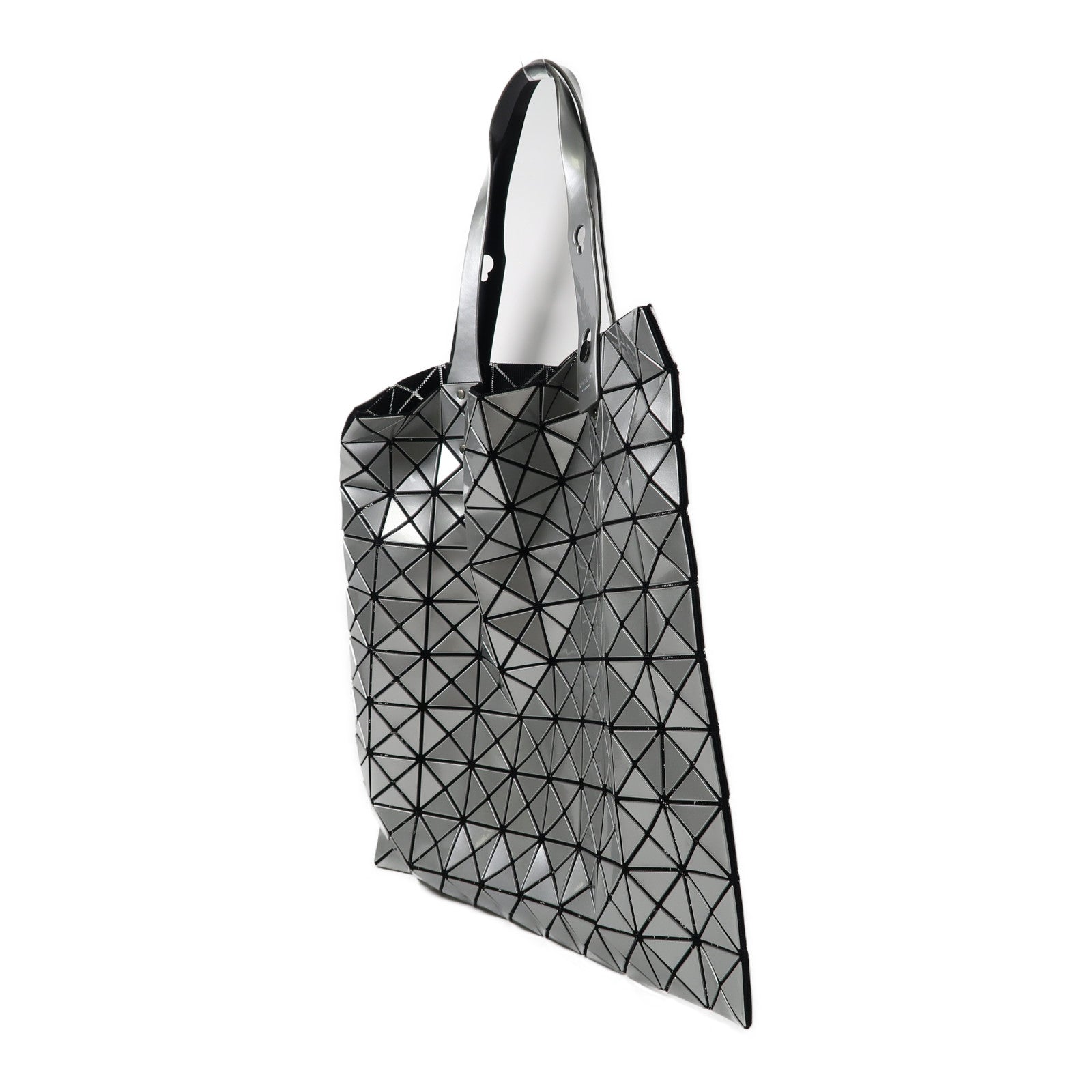 BAO BAO ISSEYMIYAKE PVC Shoulder Bag銀扣肩背袋銀色