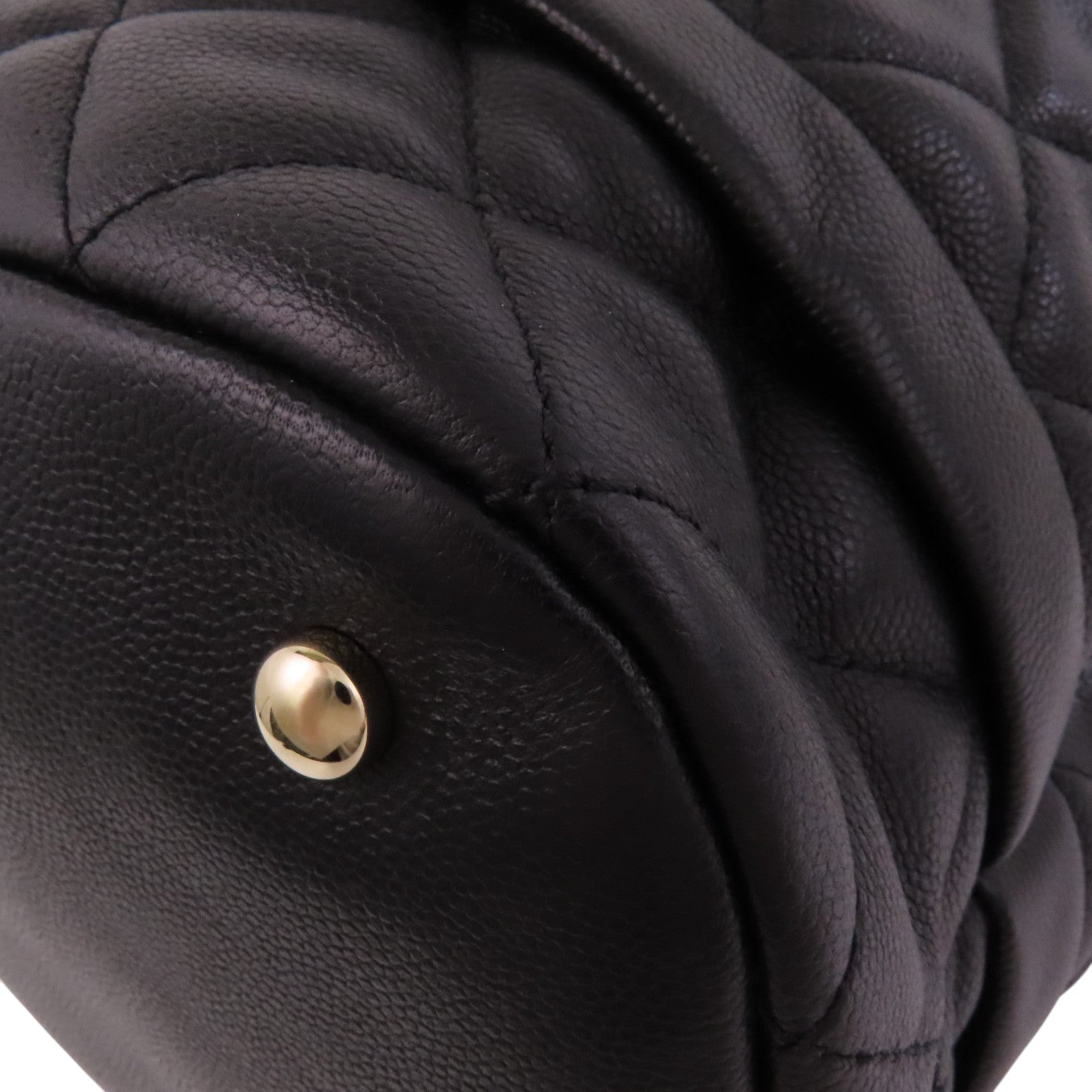 CHANEL 牛皮皮革Bucket Bag金扣鏈帶手挽肩背兩用袋