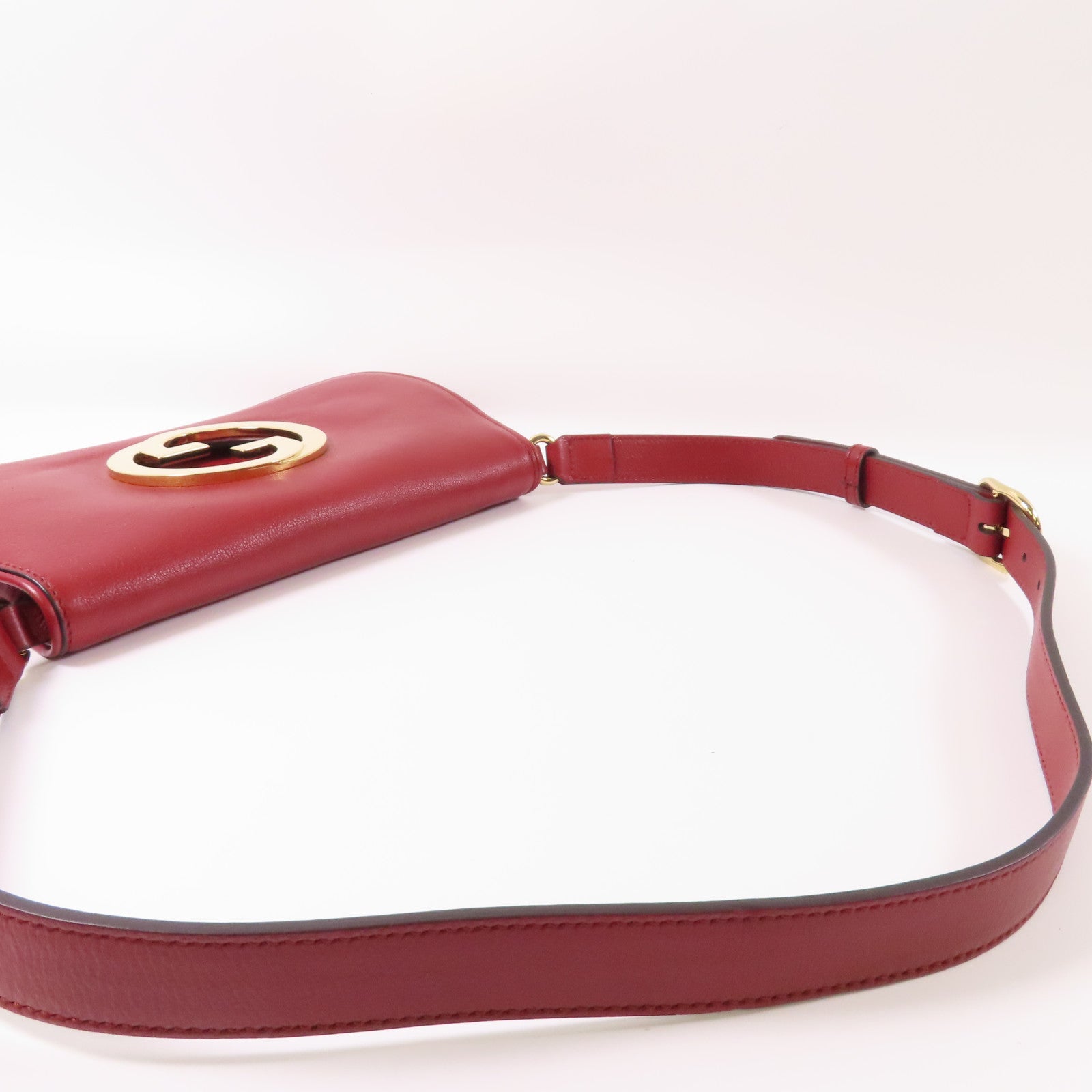 GUCCI 【激減優惠】牛皮皮革Blondie金扣肩背袋紅色
