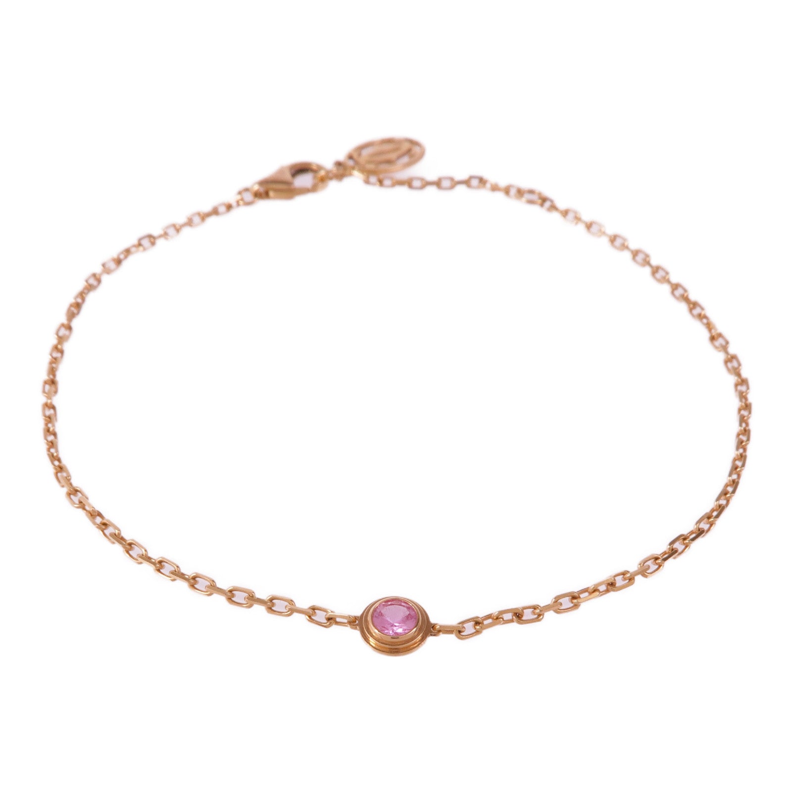 CARTIER 18K玫瑰金/藍寶石d'Amour Blaceret手鏈