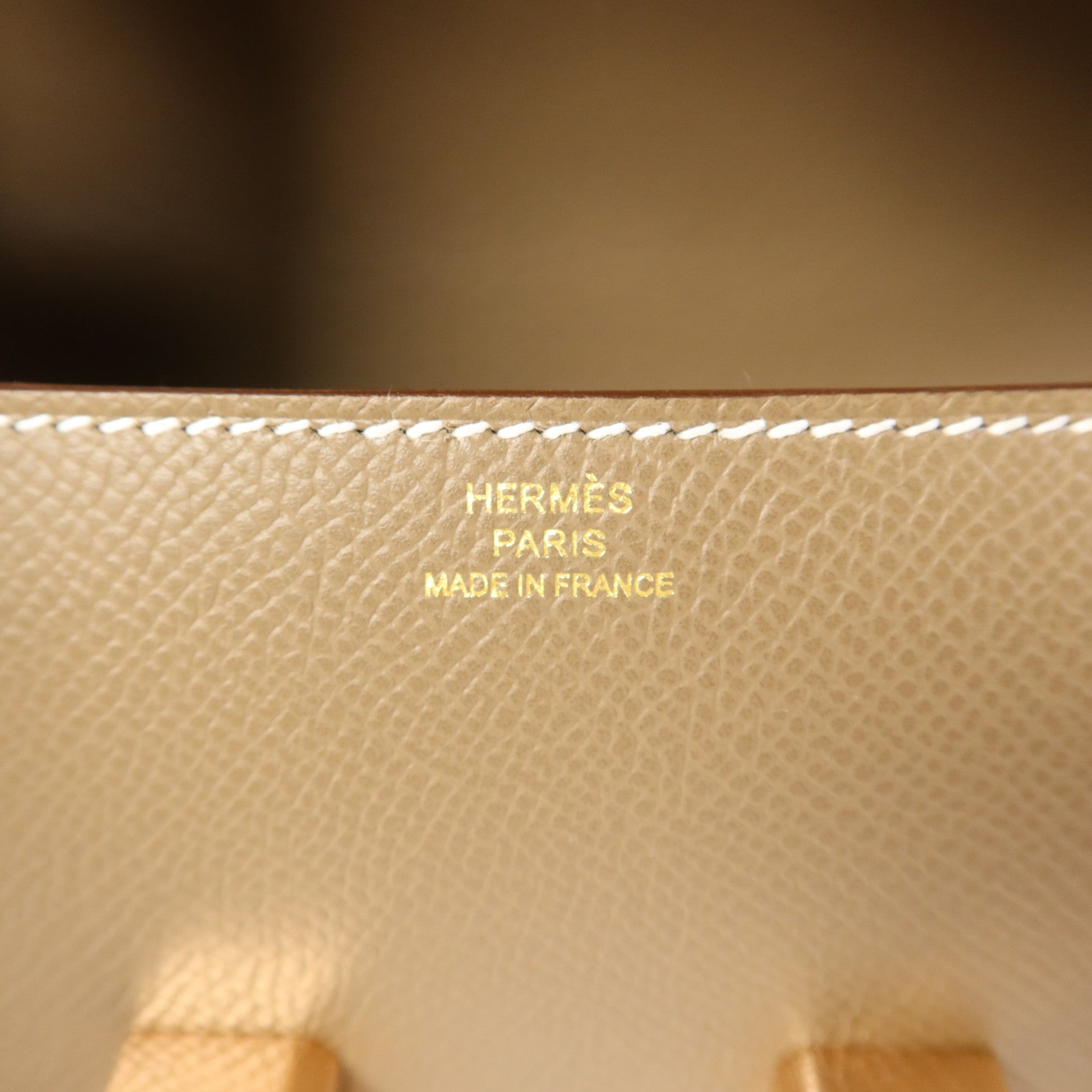 HERMES Epsom皮革Constance Elan金扣肩背袋Etoupe