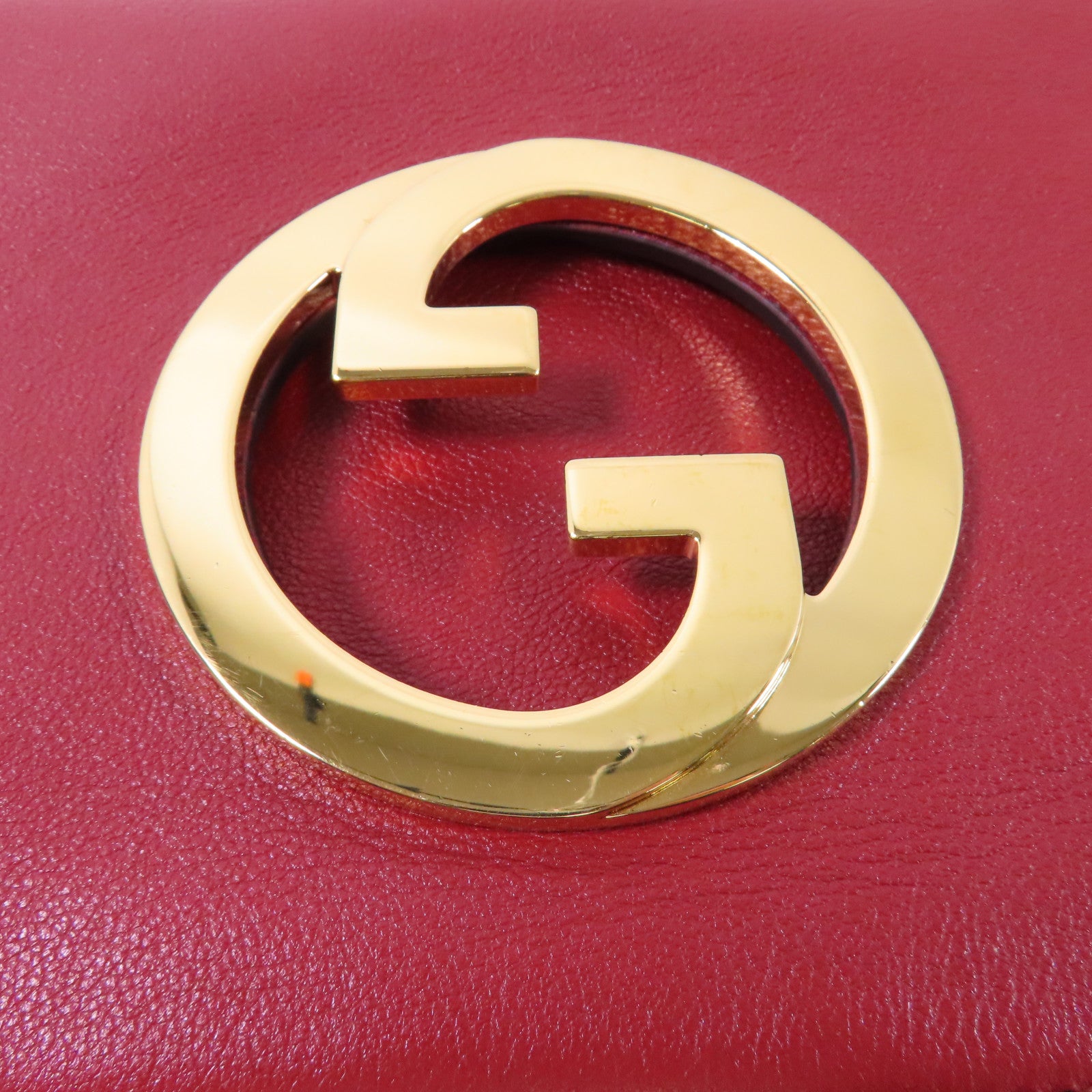 GUCCI 【激減優惠】牛皮皮革Blondie金扣肩背袋紅色