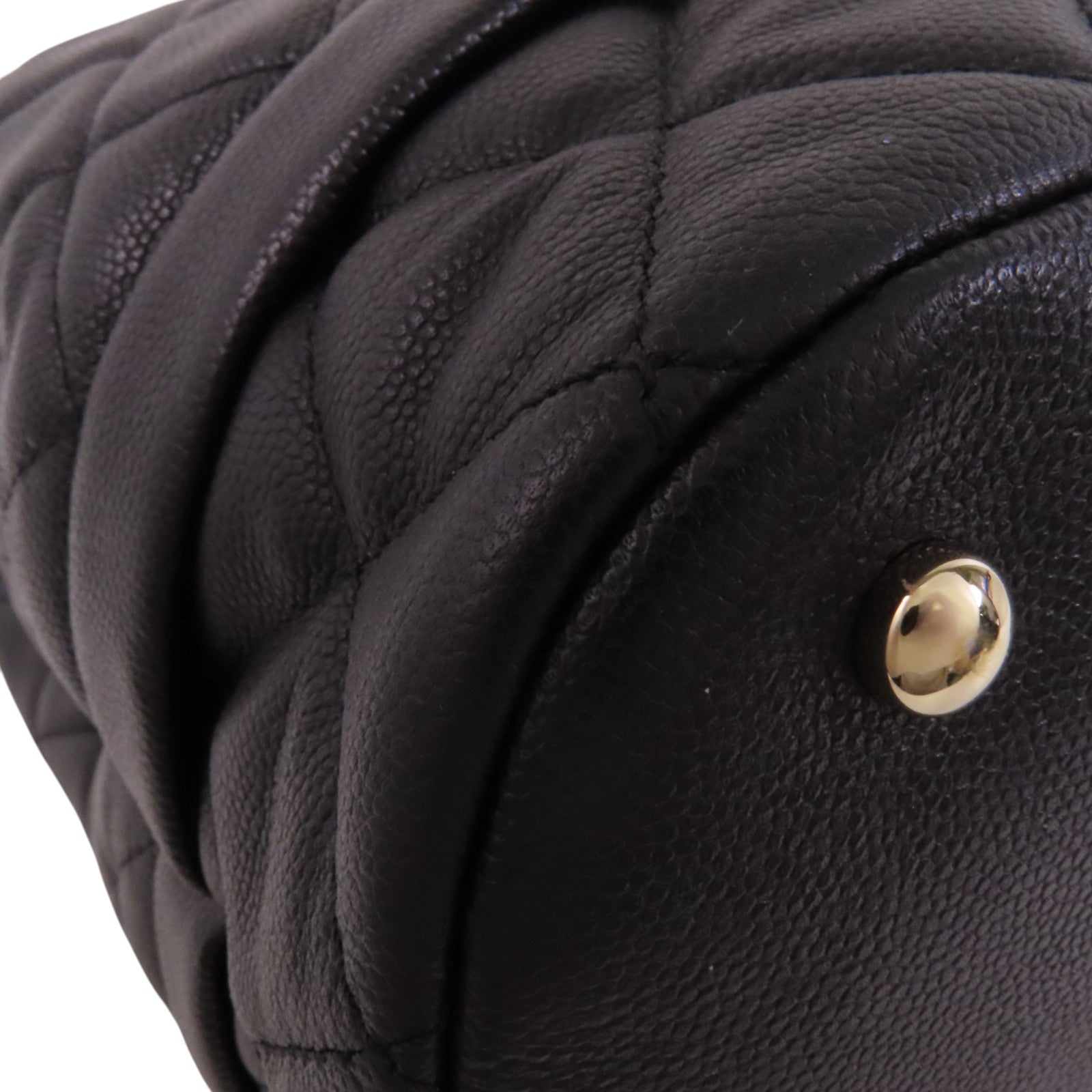 CHANEL 牛皮皮革Bucket Bag金扣鏈帶手挽肩背兩用袋