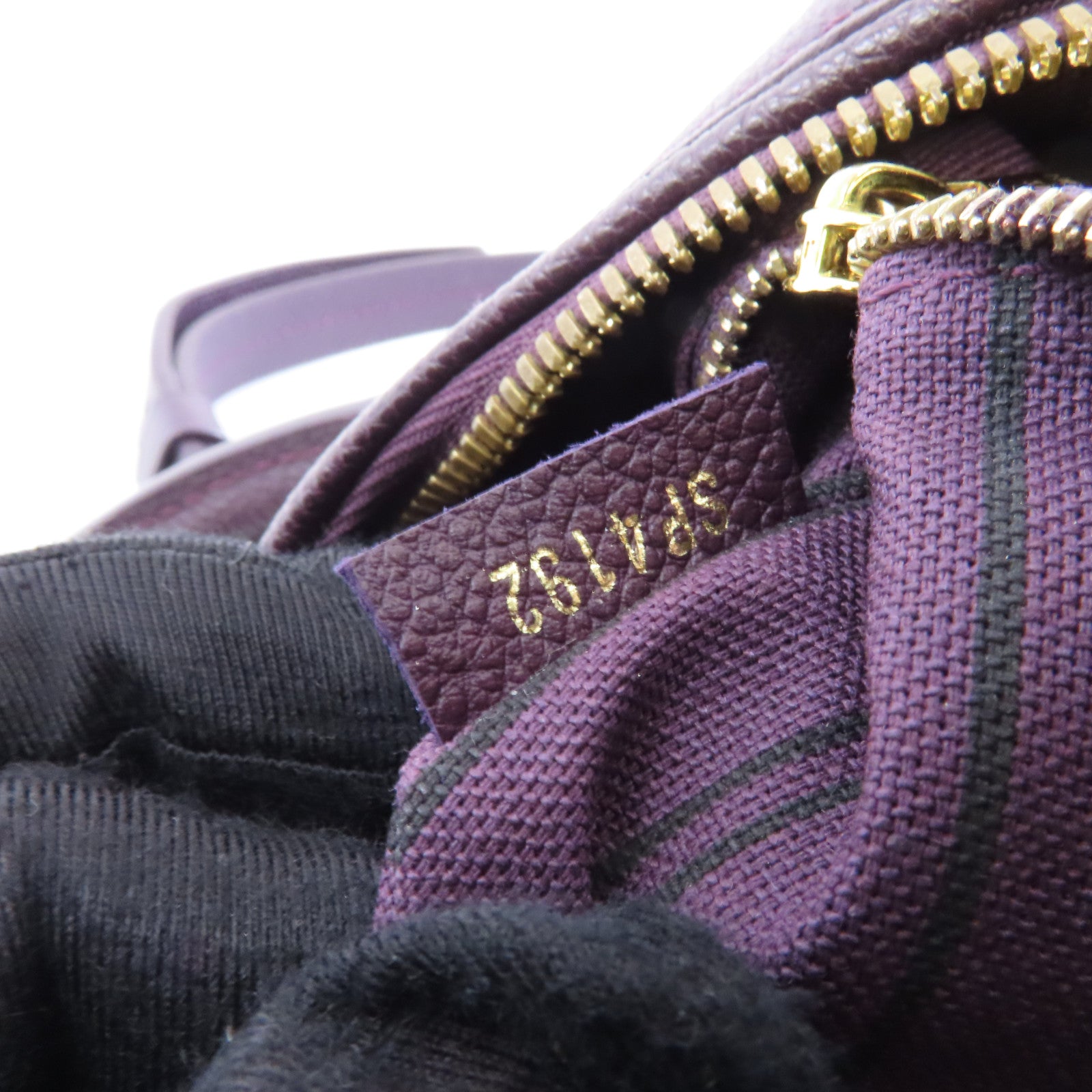 LOUIS VUITTON Monogram Empreinte Bandolier Speedy 25金扣手挽肩背兩用袋紫色