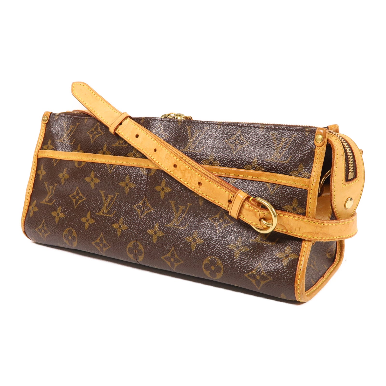 LOUIS VUITTON Monogram Popincourt Long金扣肩背袋棕色
