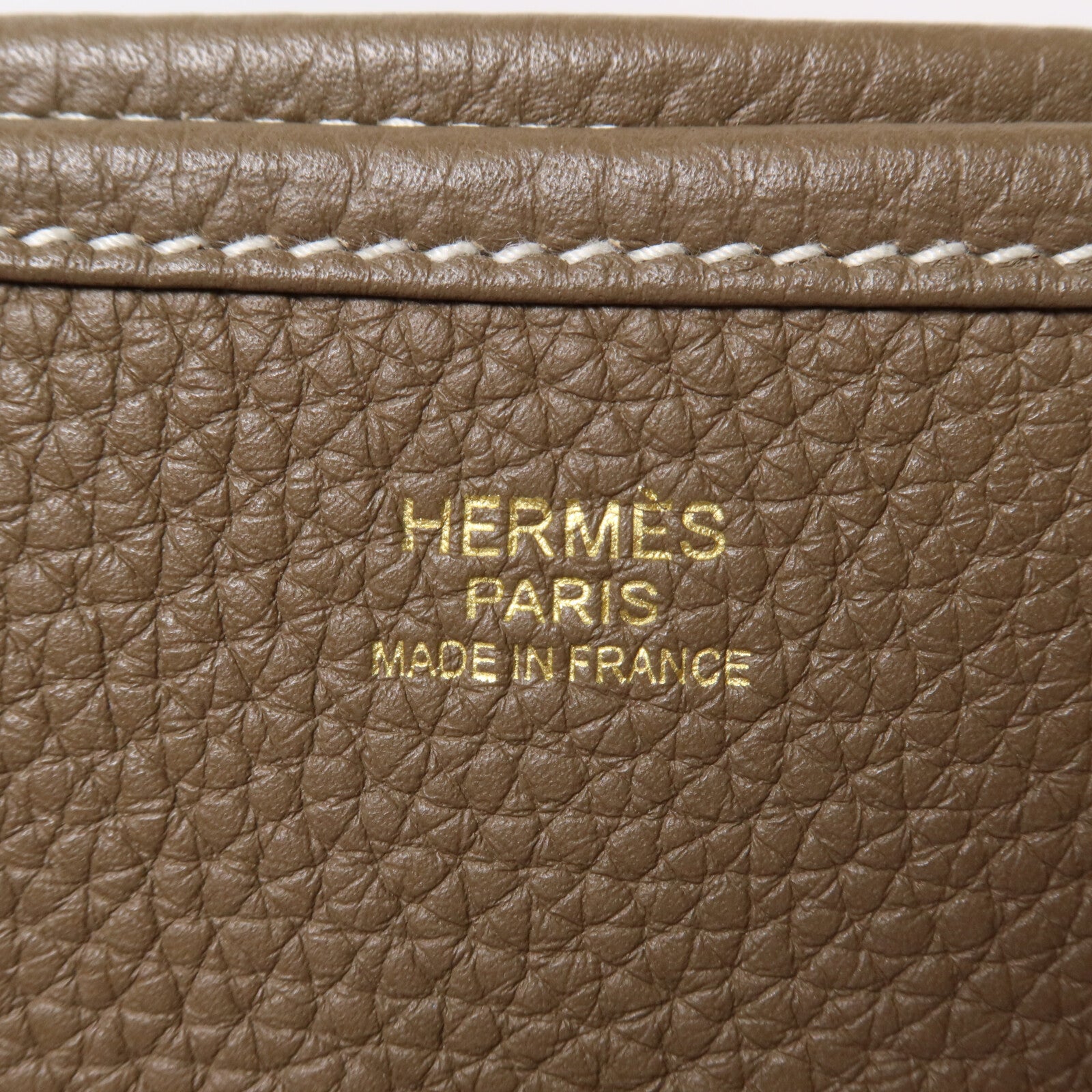 HERMES Clemence皮革Evelyne PM肩背袋Etoupe