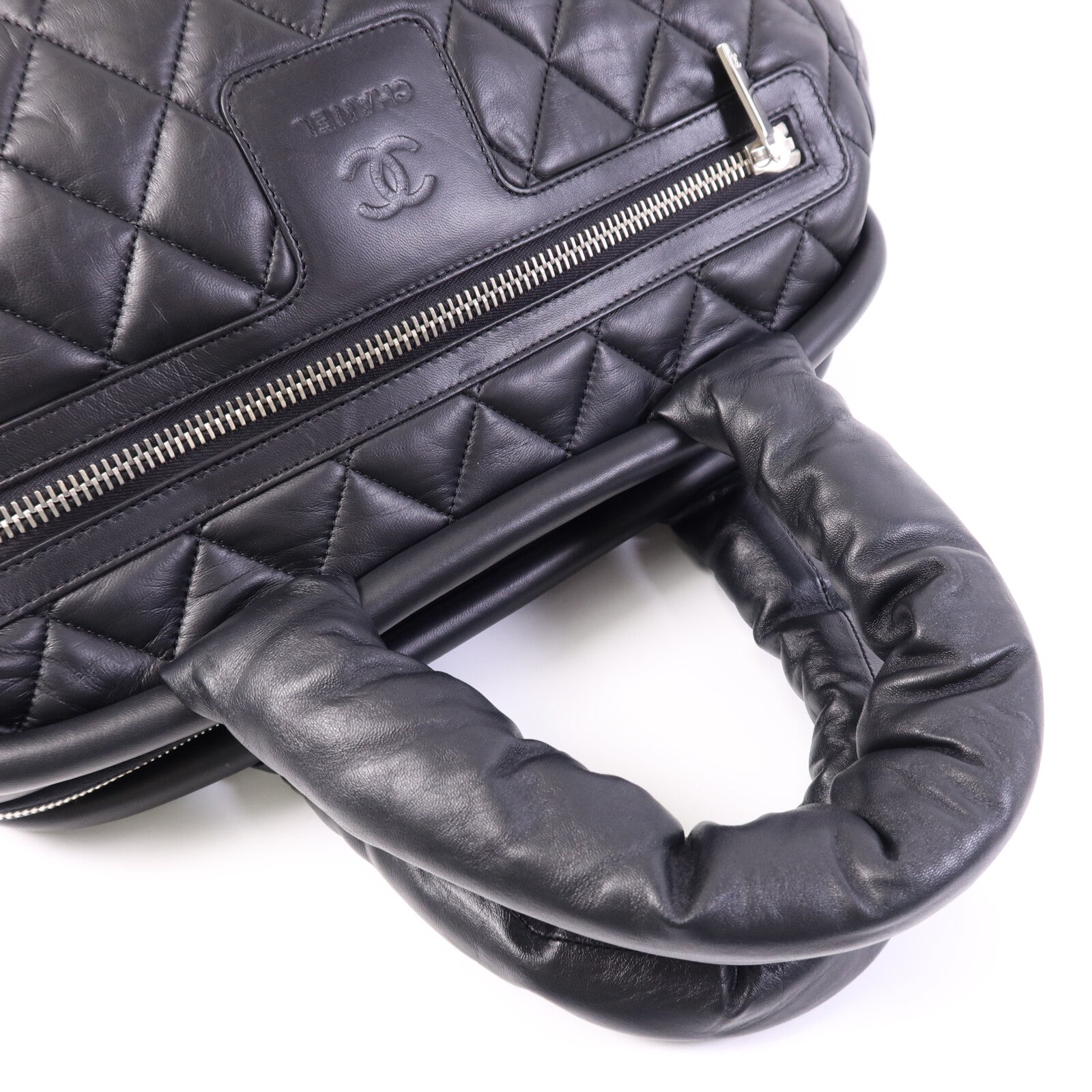 CHANEL 牛皮皮革Coco Cocoon銀扣手挽袋