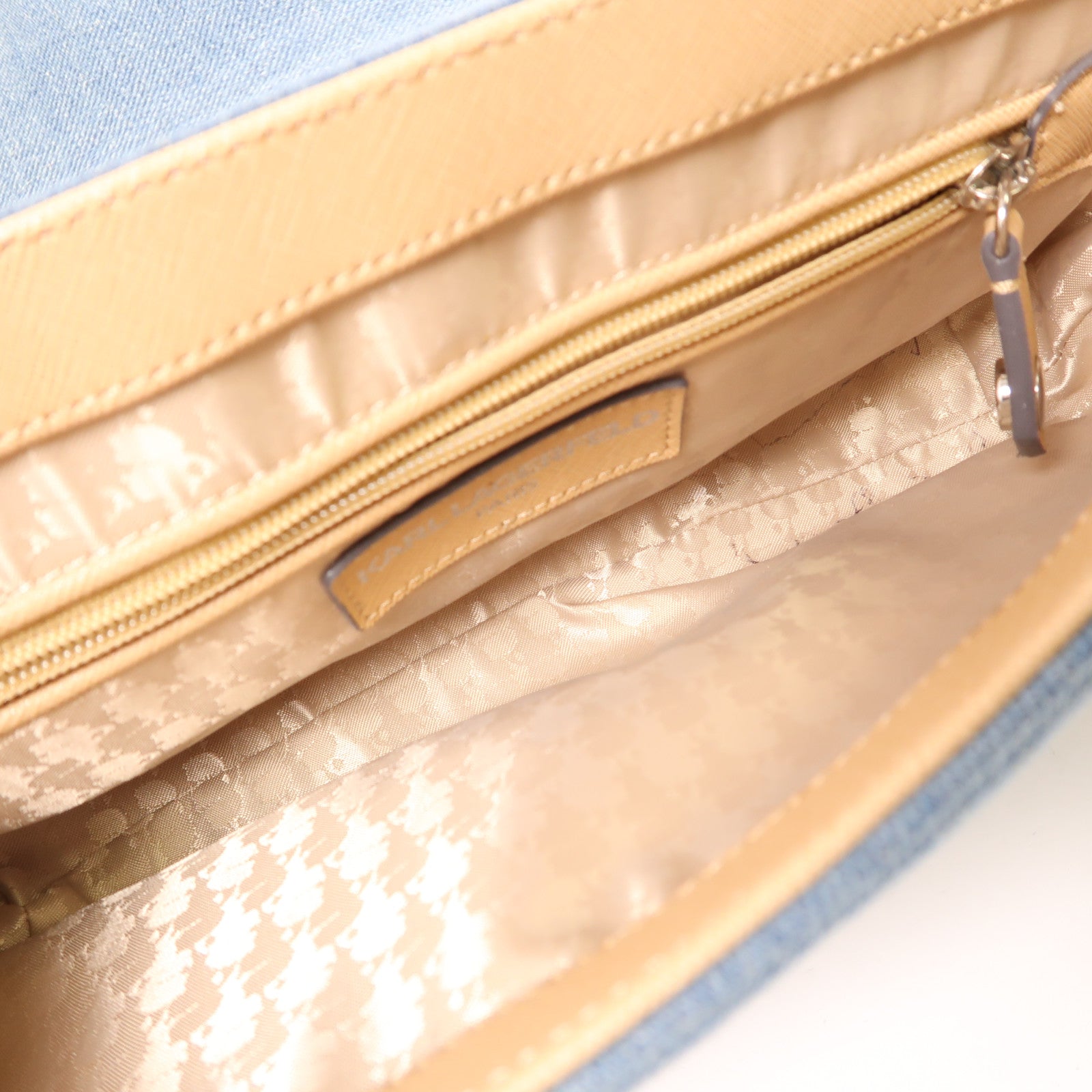 SELECTION 牛仔布Karl Lagerfeld Shoulder Bag銀扣肩背袋藍色
