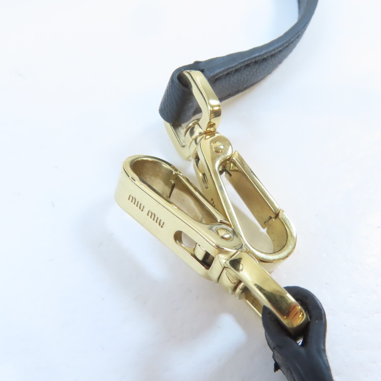 Miu Miu 牛皮皮革2 Way Shoulder Bag金扣手挽肩背兩用袋黑色