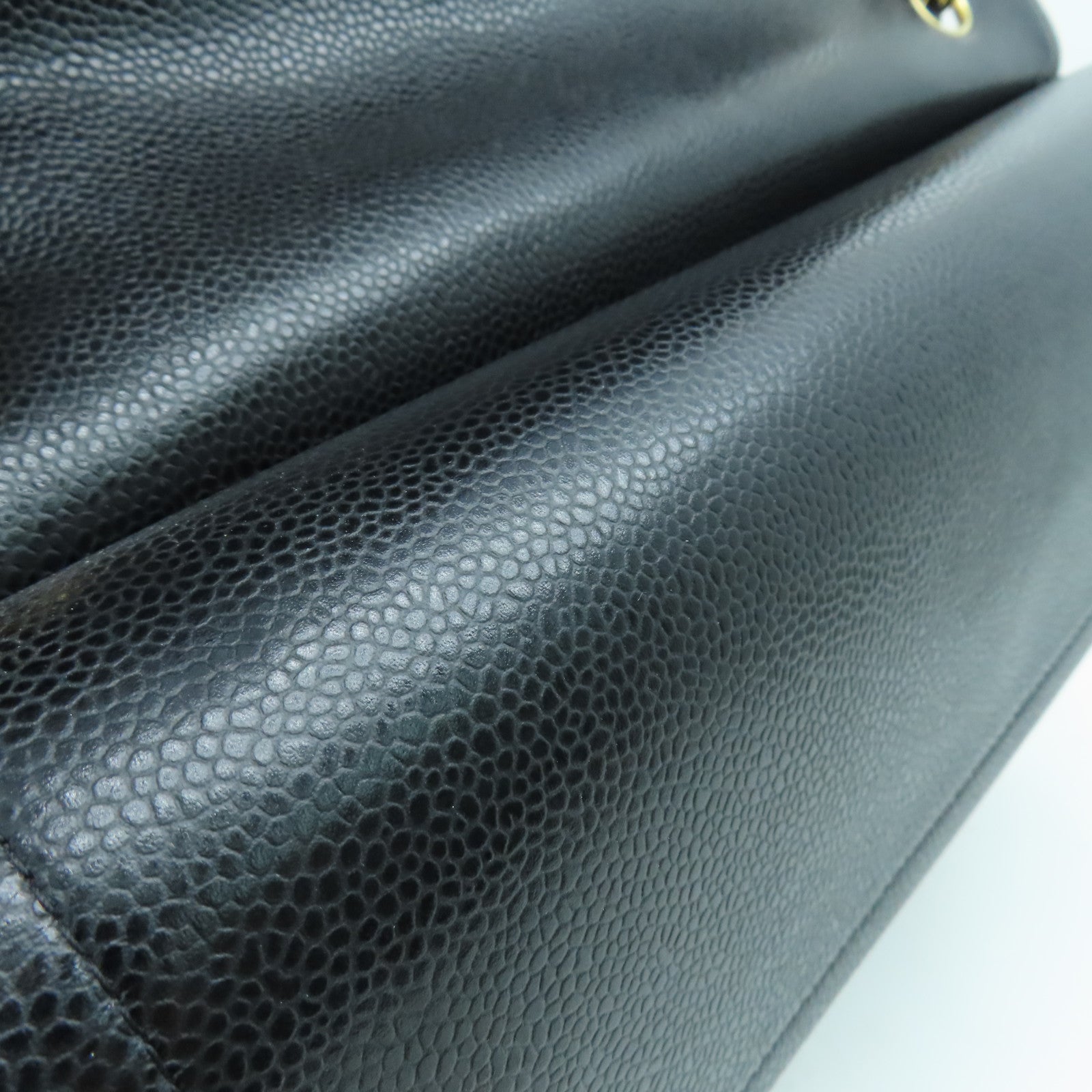 CHANEL 菱格牛皮皮革Jumbo Shoulder Bag金扣鏈帶肩背袋黑色