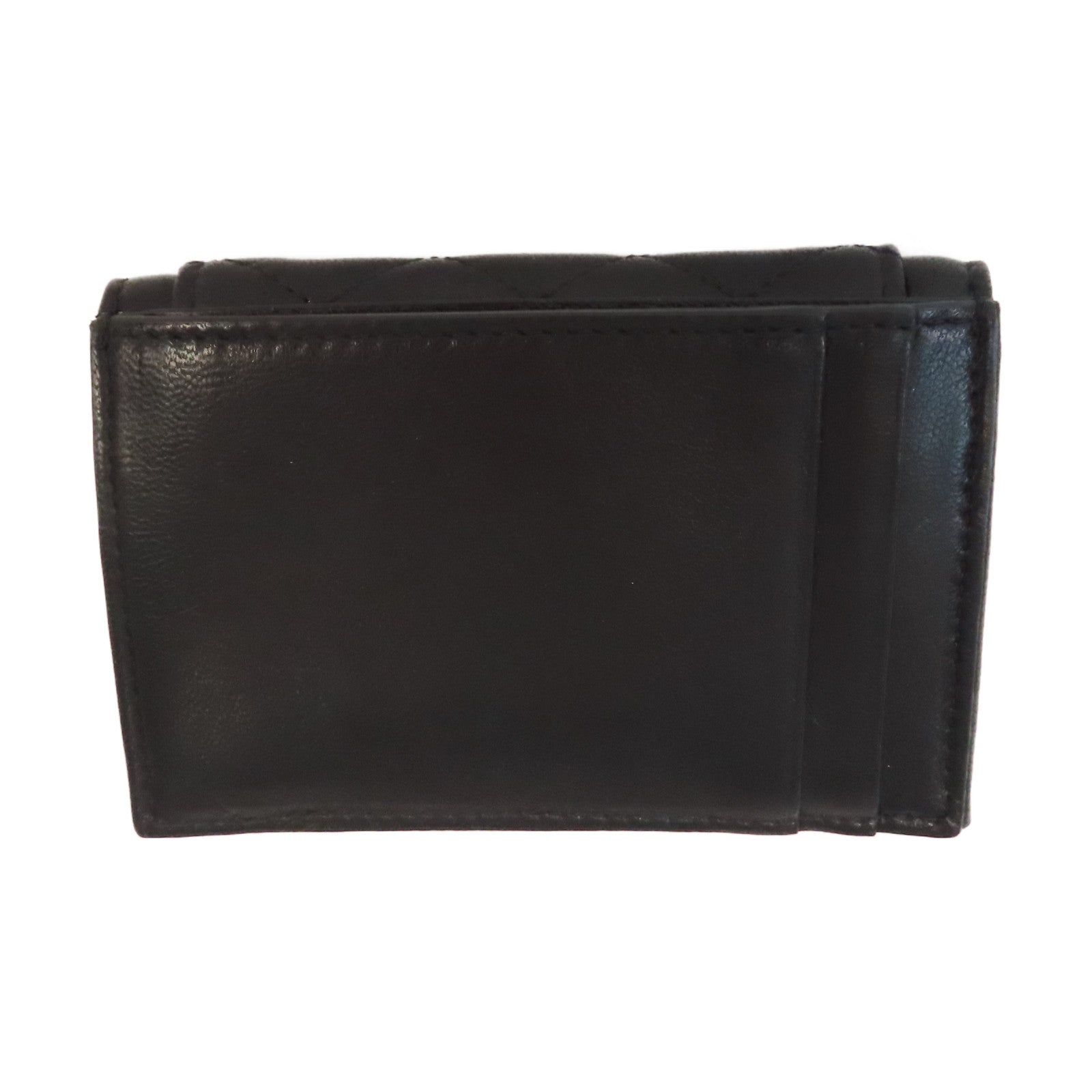SAINT LAURENT 菱格牛皮皮革Card Case金扣卡片套黑色